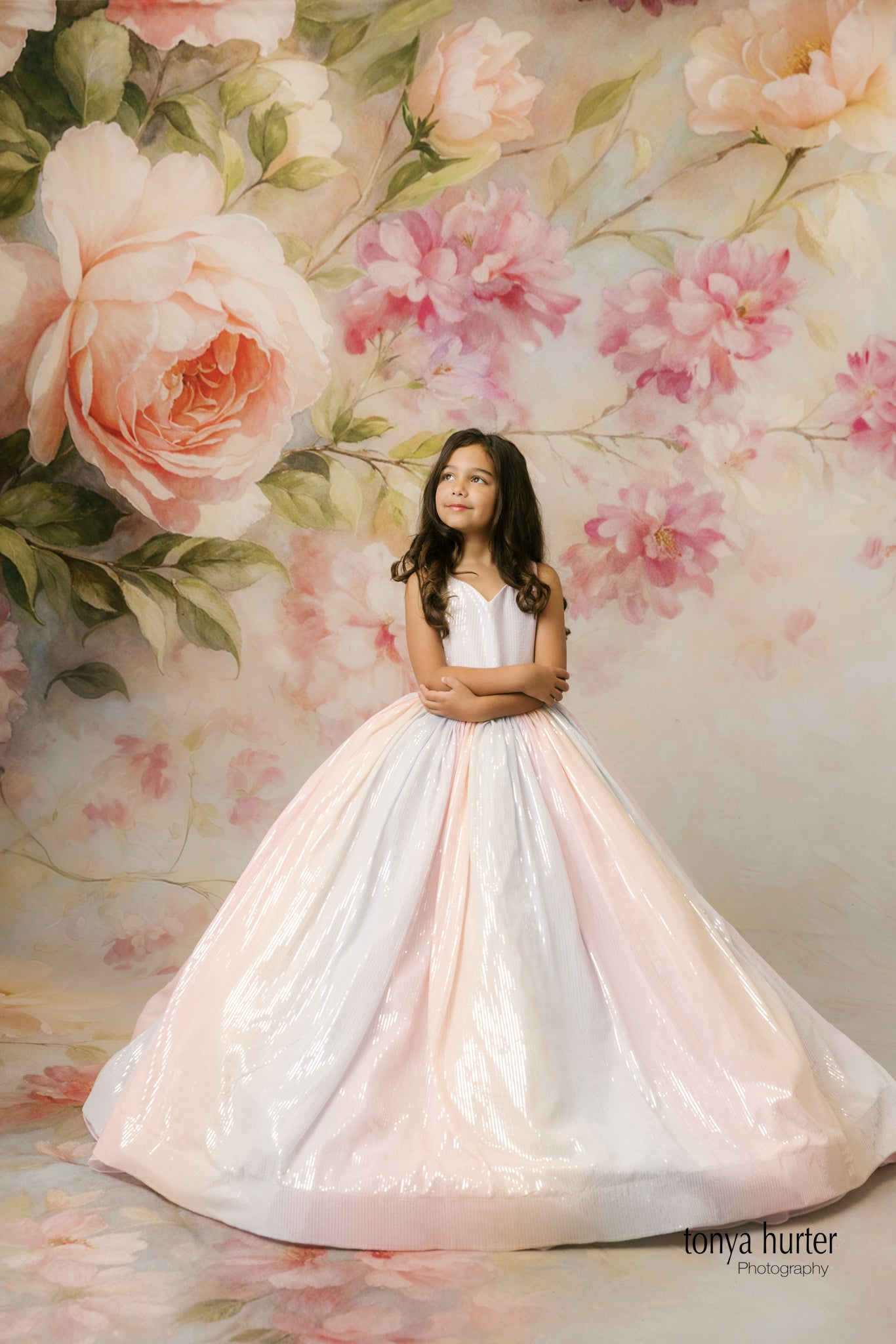 Aurora Gleam - Floor Length Gown with Detachable Tulle Sleeves (9-10 Years)
