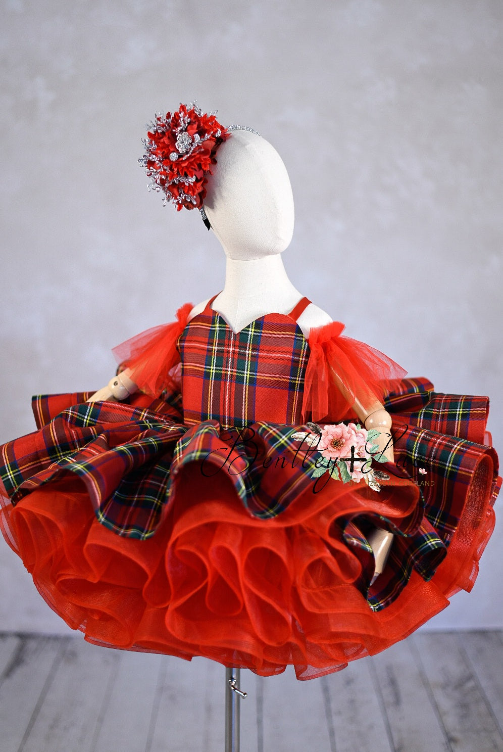 REMNANT RED PLAID can be made as a dress or suspender boys vintage shorts