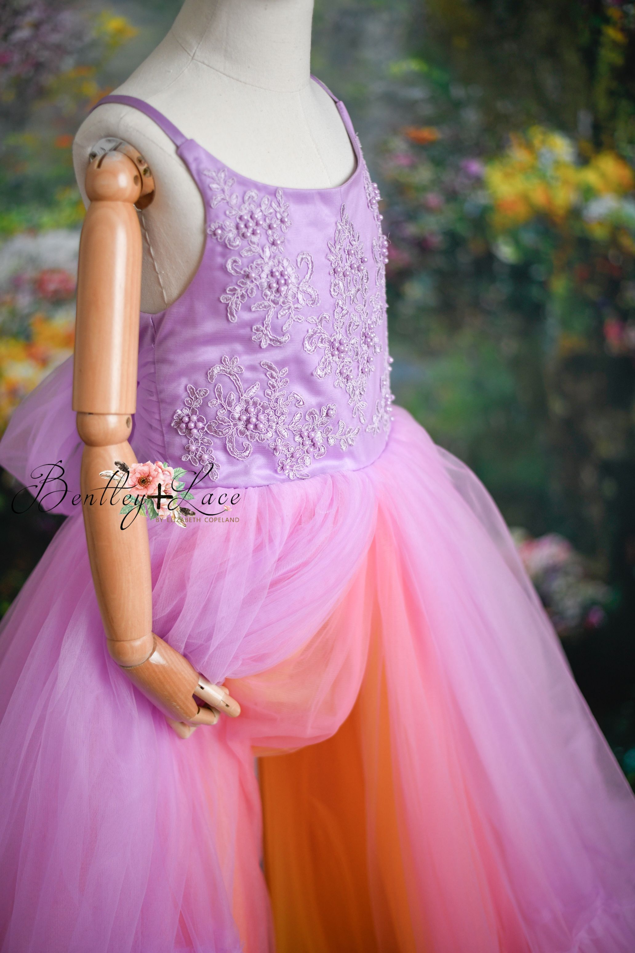 "Hillary" - sunset - Beautiful boho slip dress- (8-9 year)