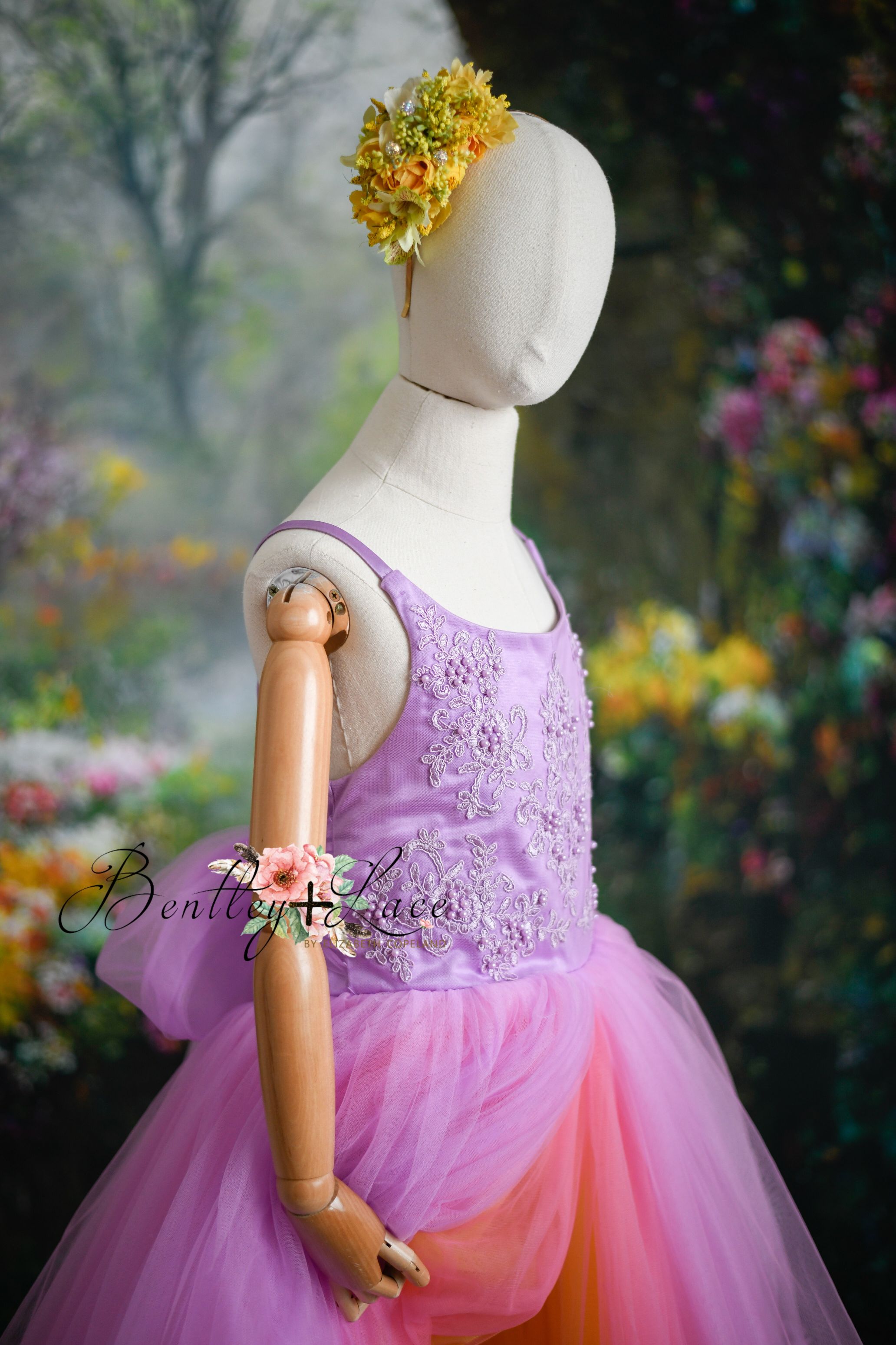 "Hillary" - sunset - Beautiful boho slip dress- (8-9 year)