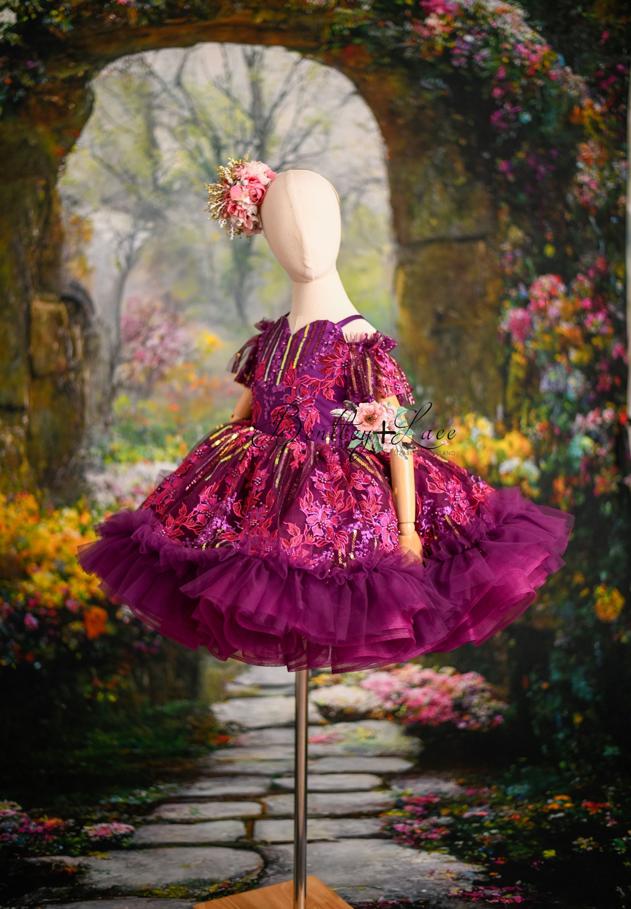 "Cotton Candy"- purple haze petal Length Dress ( 5 Year - 6 Year)