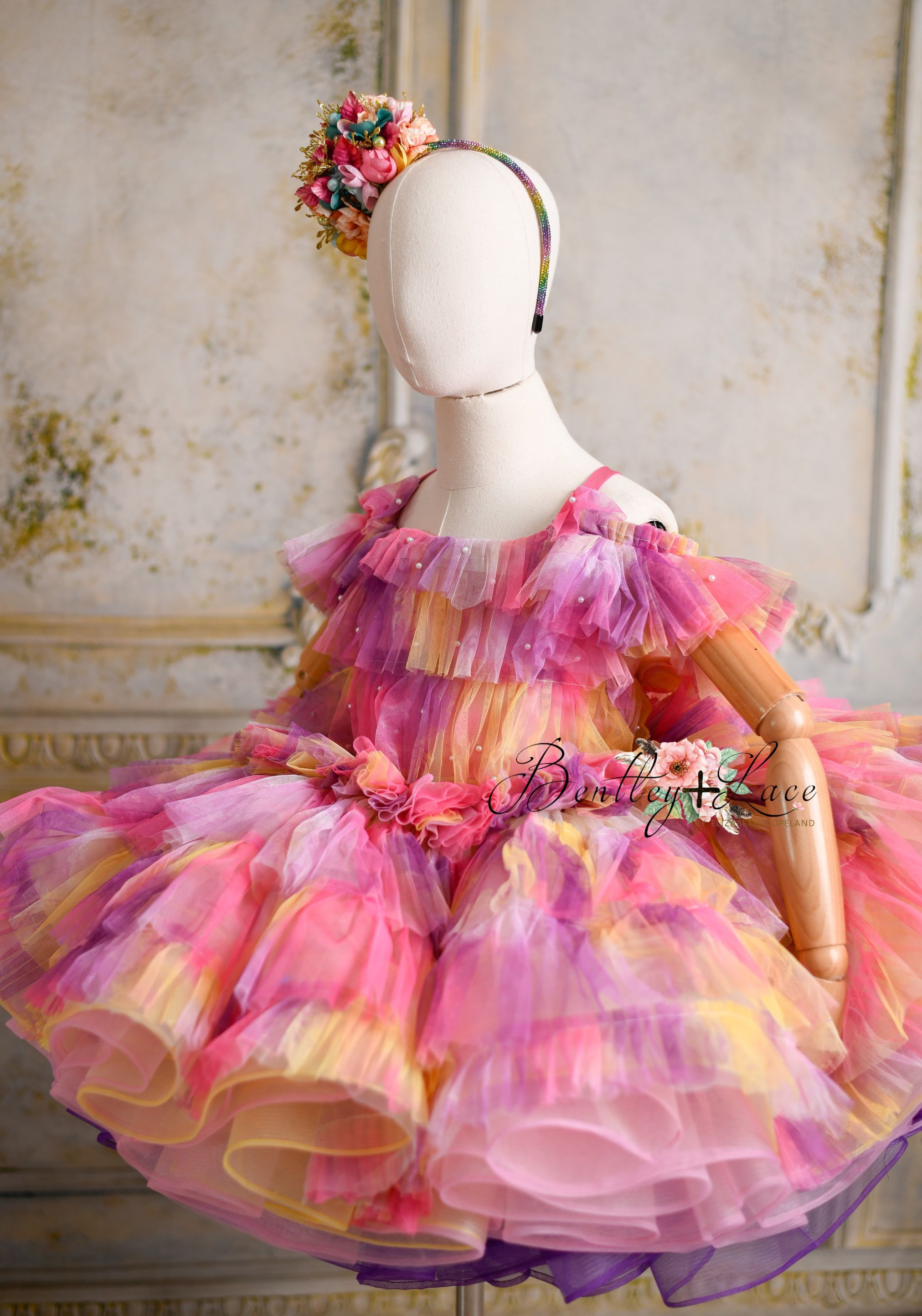 "Sunset Sorbet" petal Length Dress ( 6 Year - Petite 7 Year)-