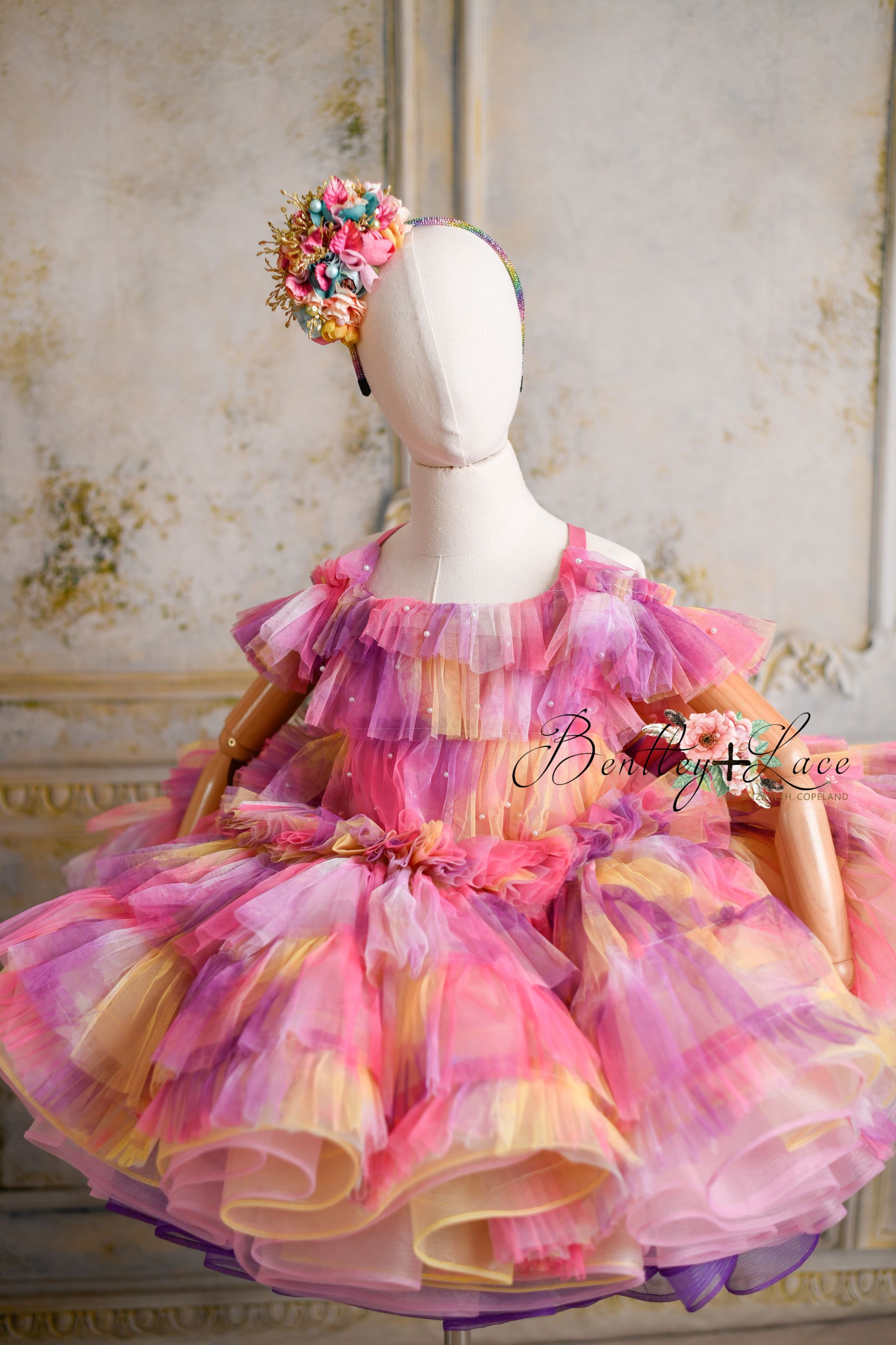 "Sunset Sorbet" petal Length Dress ( 6 Year - Petite 7 Year)-