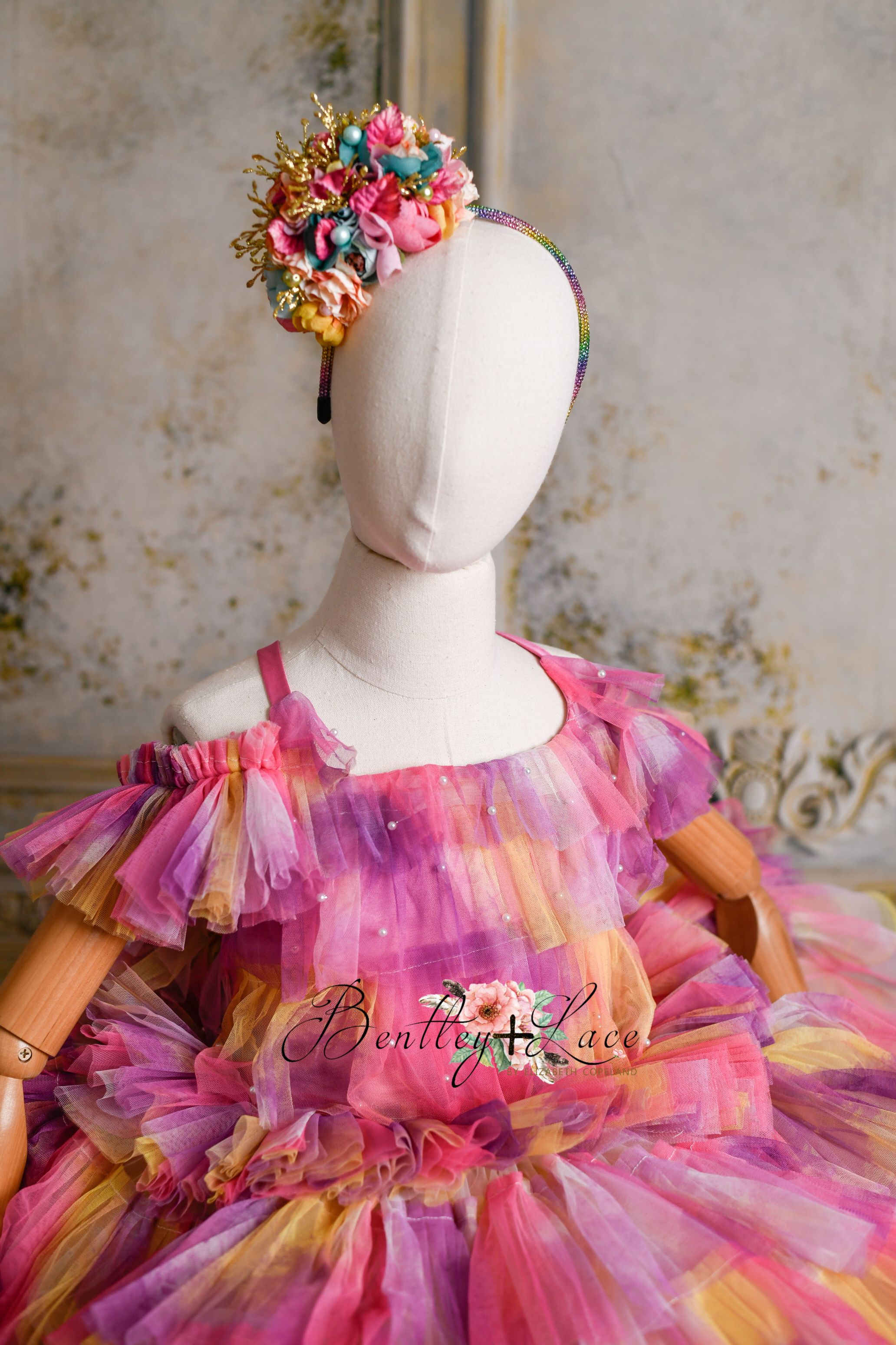 "Sunset Sorbet" petal Length Dress ( 6 Year - Petite 7 Year)-