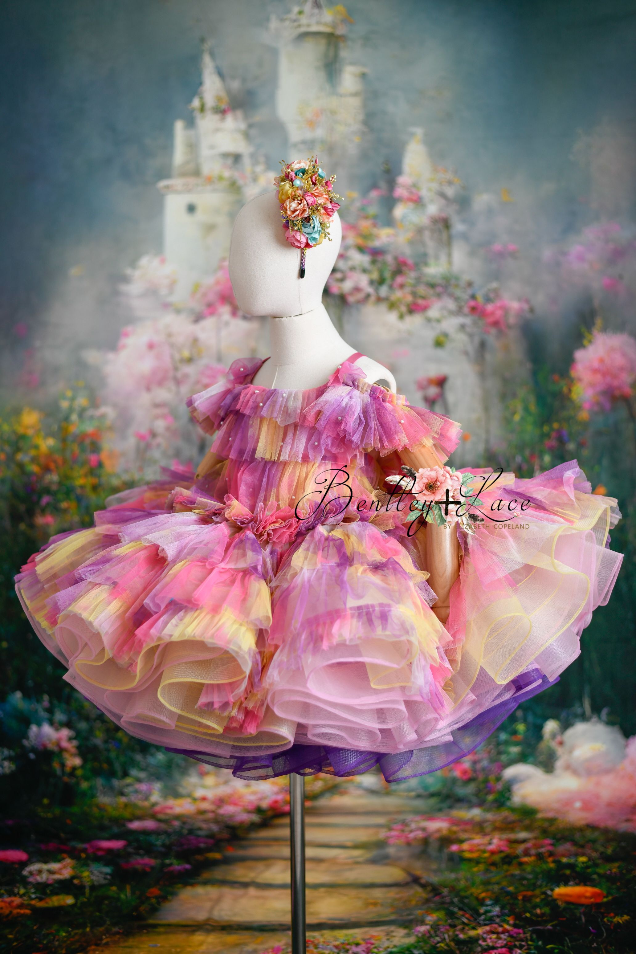 "Sunset Sorbet" petal Length Dress ( 6 Year - Petite 7 Year)-
