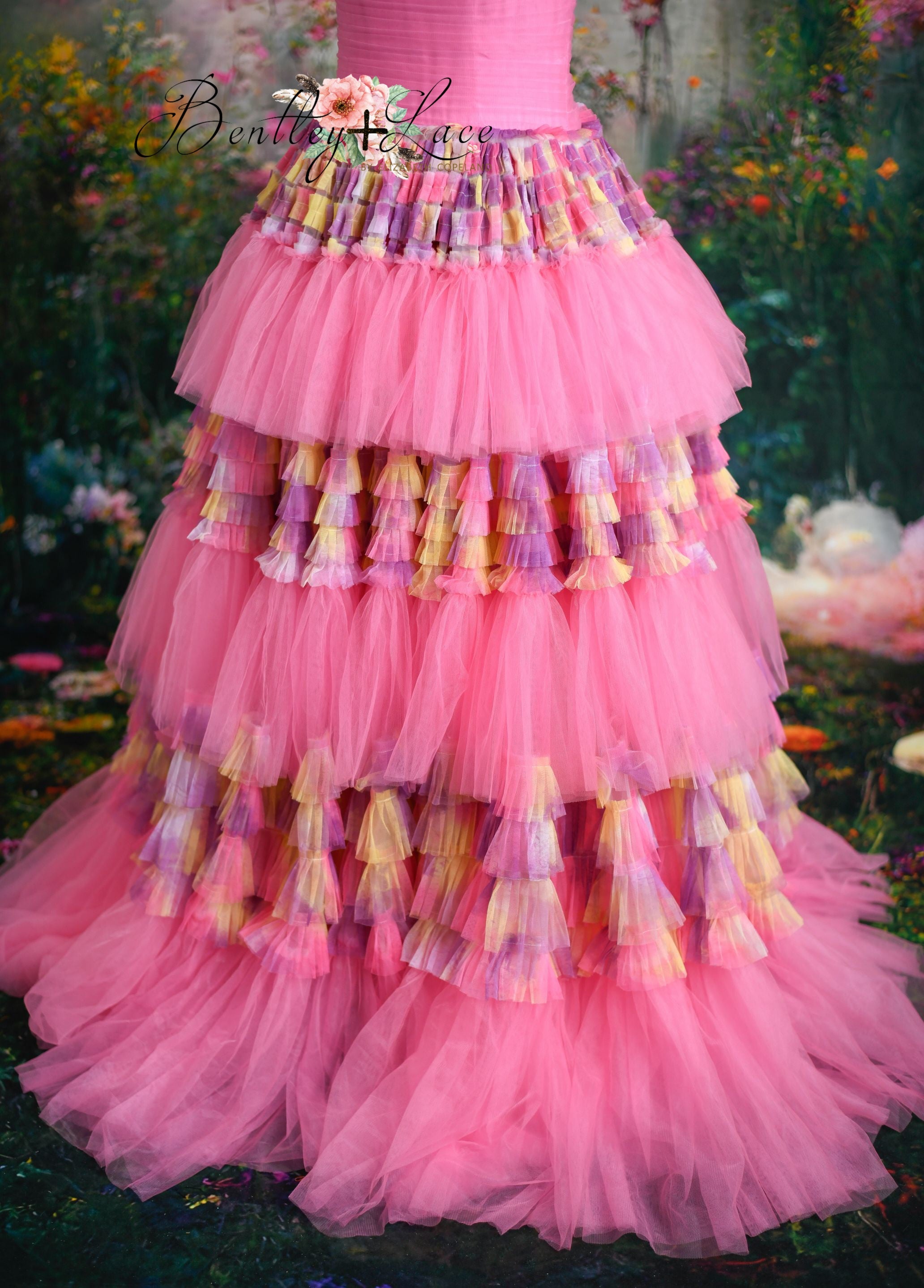 New "Sunset Sorbet" Pink Floor Length Dress ( Teen - Petite Adult)