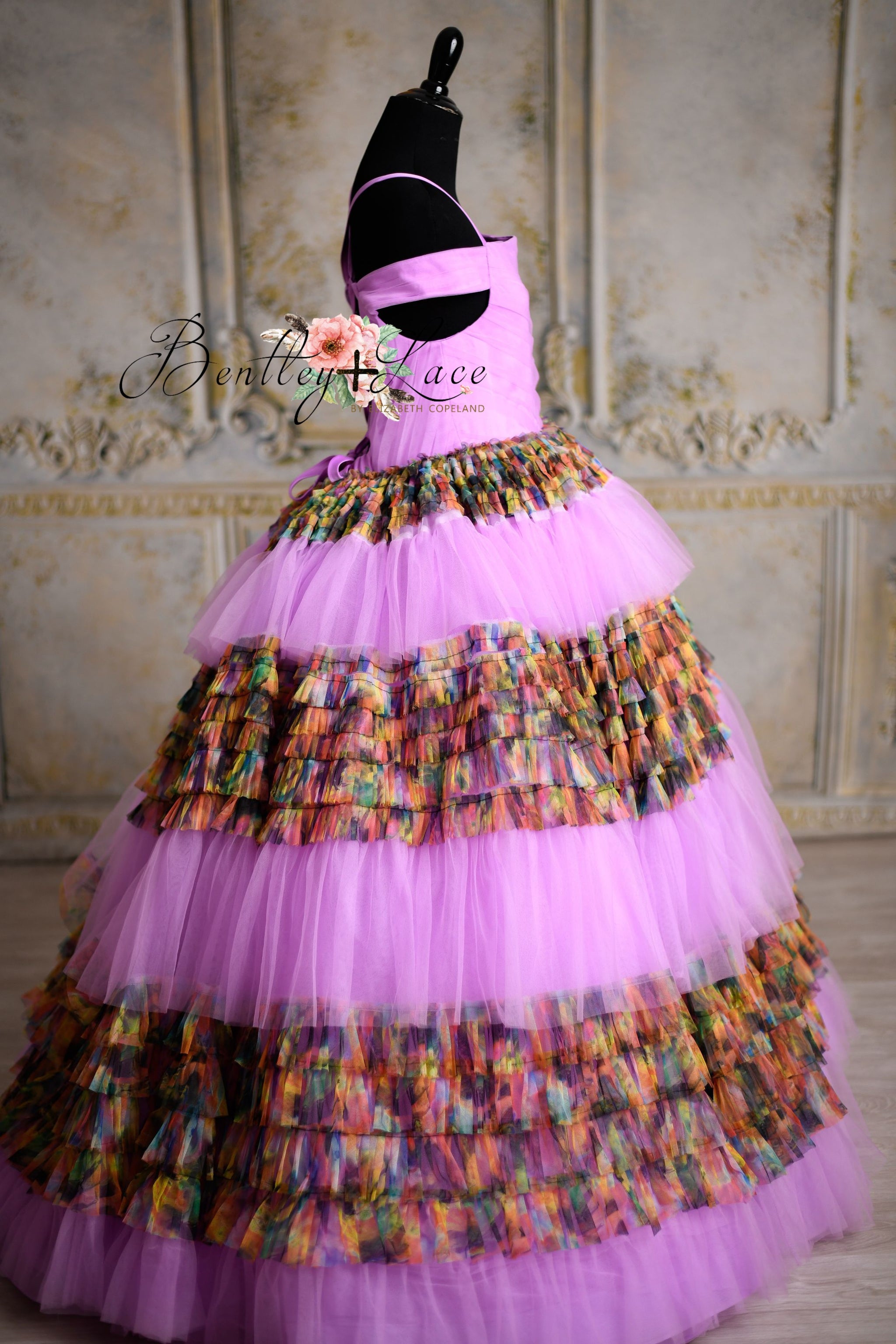 BENTLEY AND LACE GOWNS FOR PHOTOGRAPHY AND EVENTS: rental dresses for  photography sessions Sherbet Rainbow Party Floor Length Dress (6  Year-Petite 8 Year)