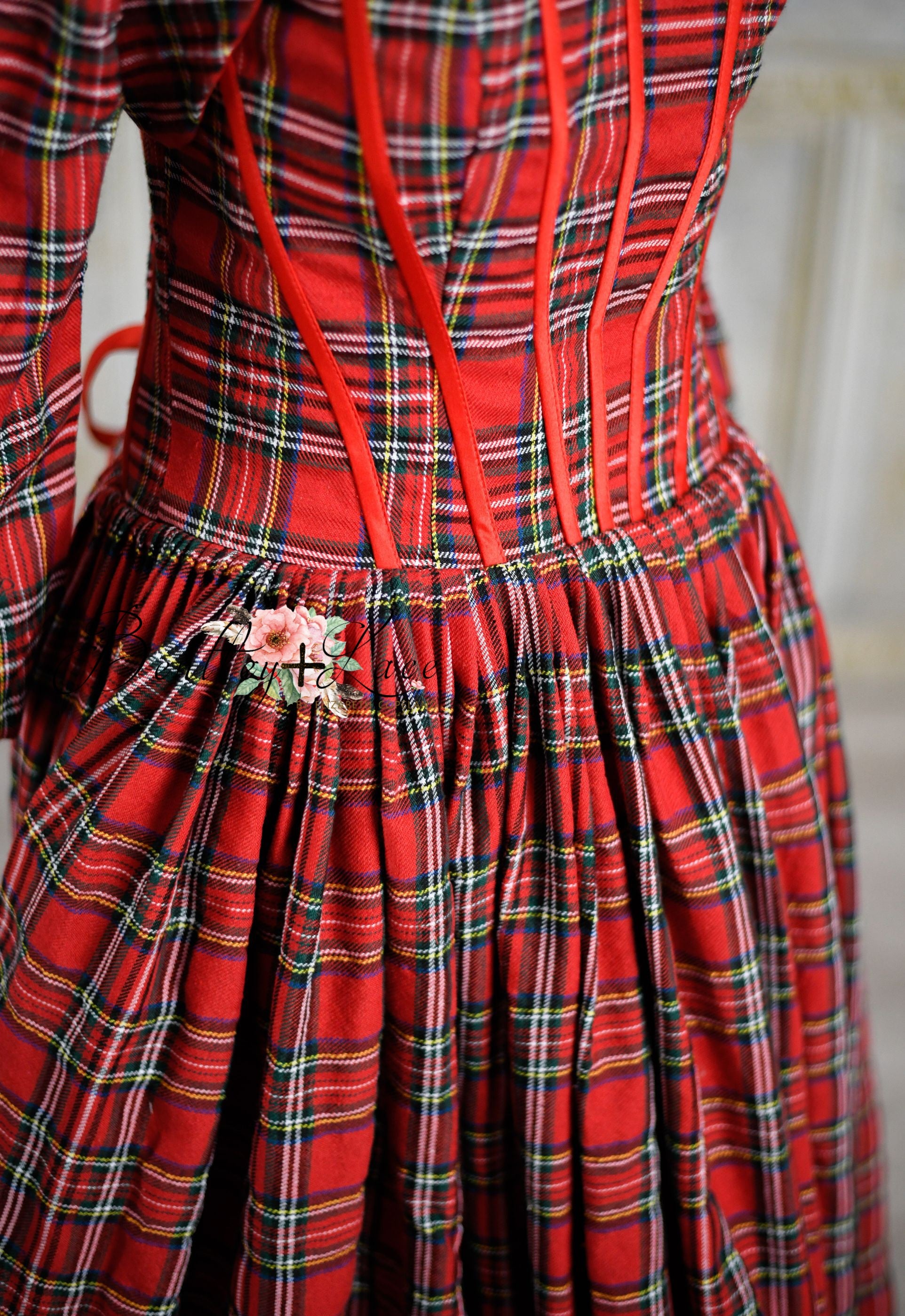 "Darling Plaid" Plaid-Red Floor Length Dress - (ADULT 4-10)