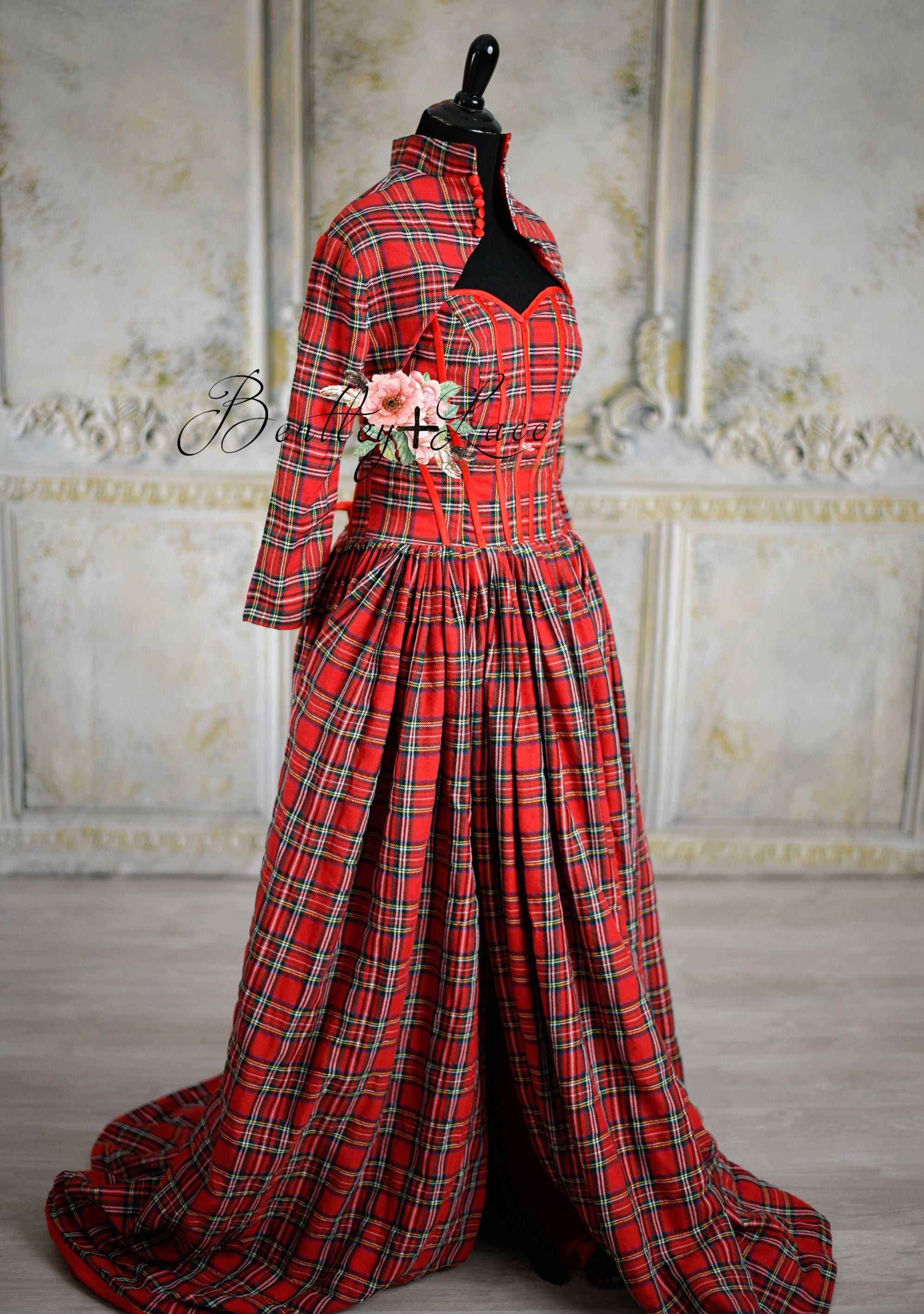 "Darling Plaid" Plaid-Red Floor Length Dress - (ADULT 4-10)