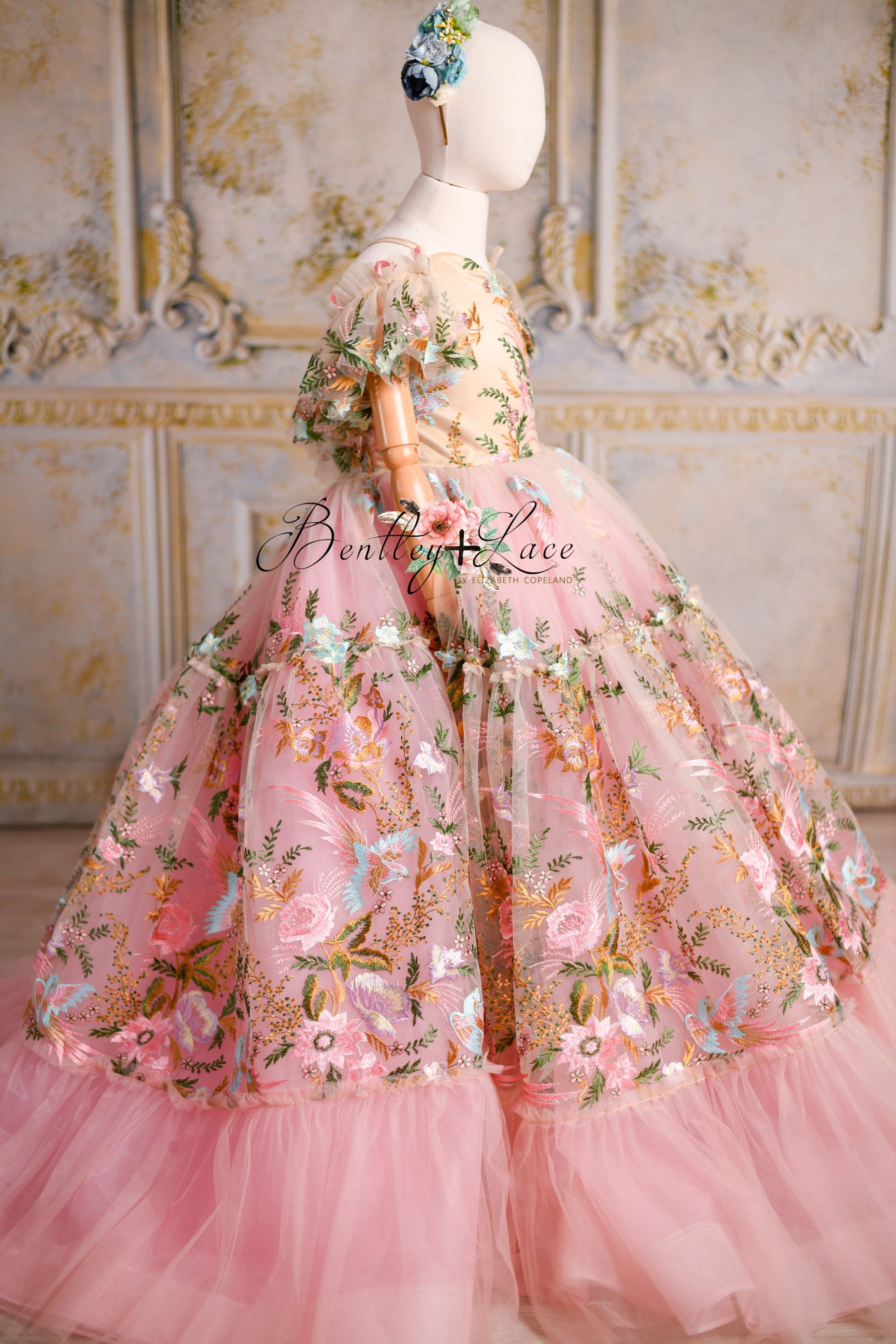 "Briar" Floor Length Dress Ruffled hemline (8 year- 9 year)