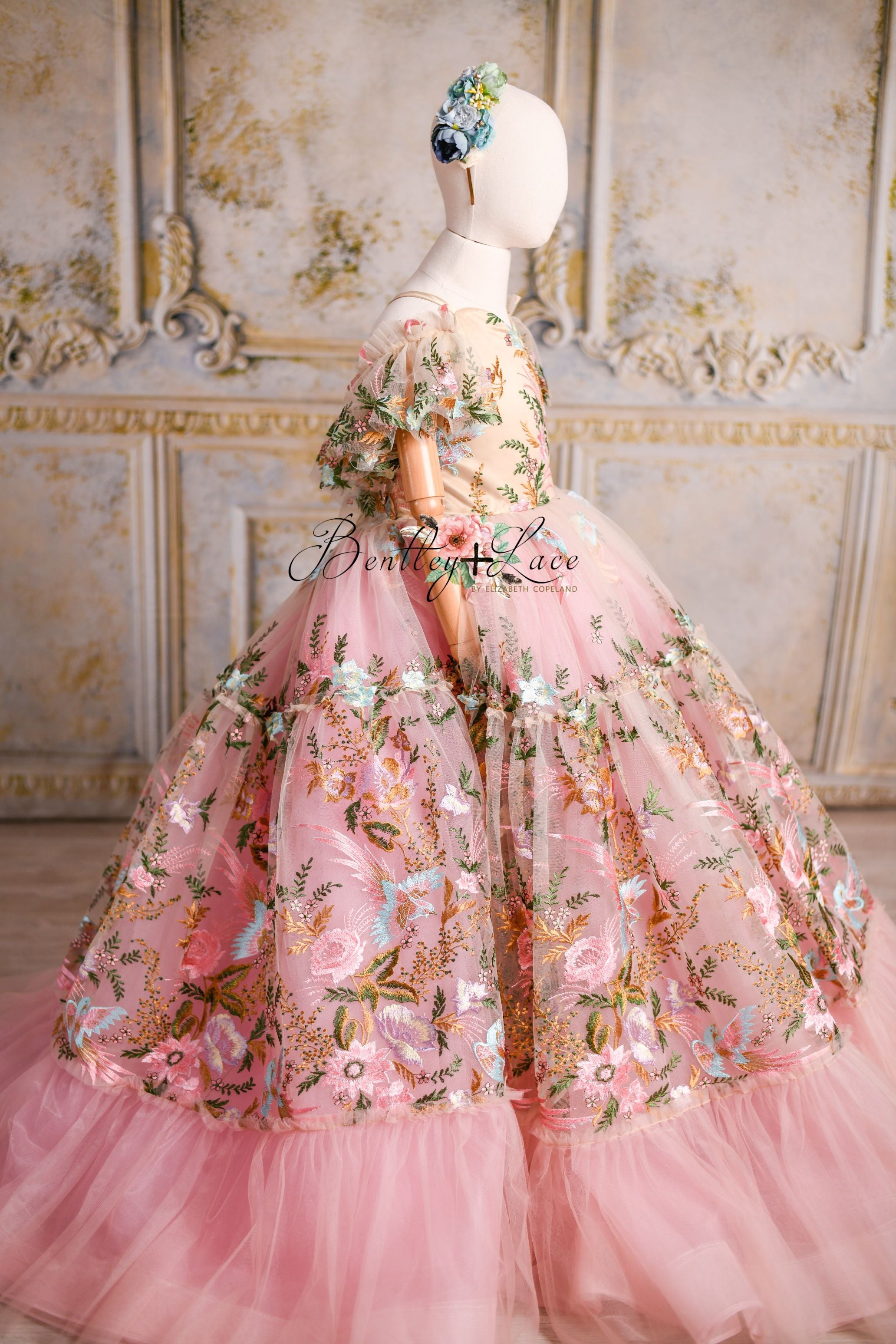 "Briar" Floor Length Dress Ruffled hemline (8 year- 9 year)