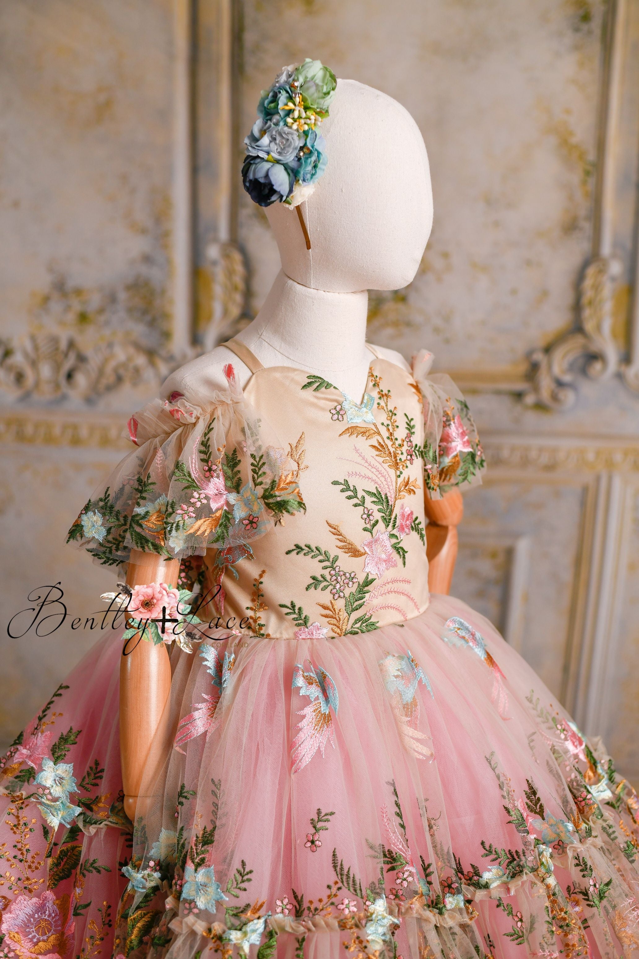 "Briar" Floor Length Dress Ruffled hemline (8 year- 9 year)