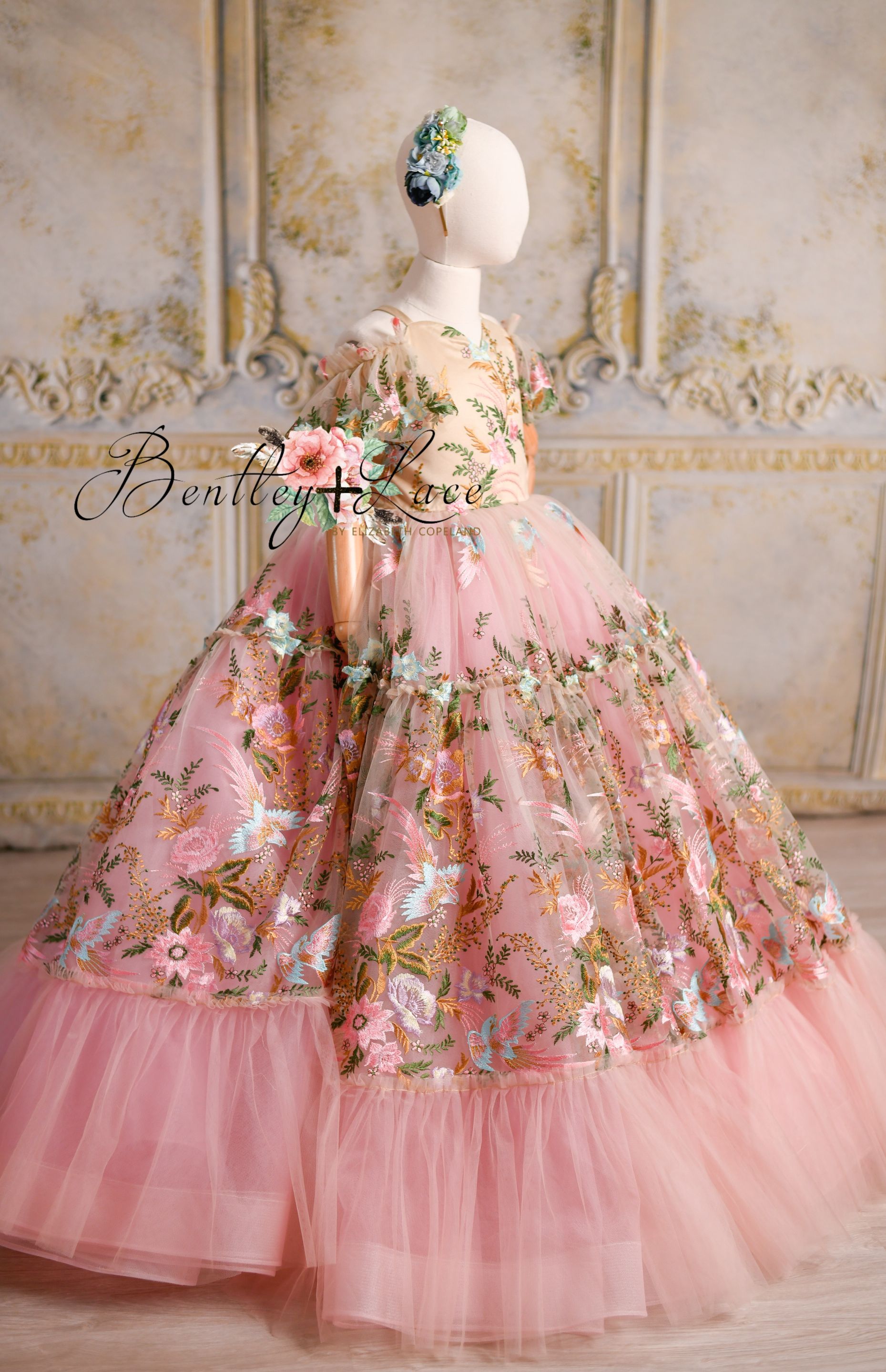 "Briar" Floor Length Dress Ruffled hemline (8 year- 9 year)