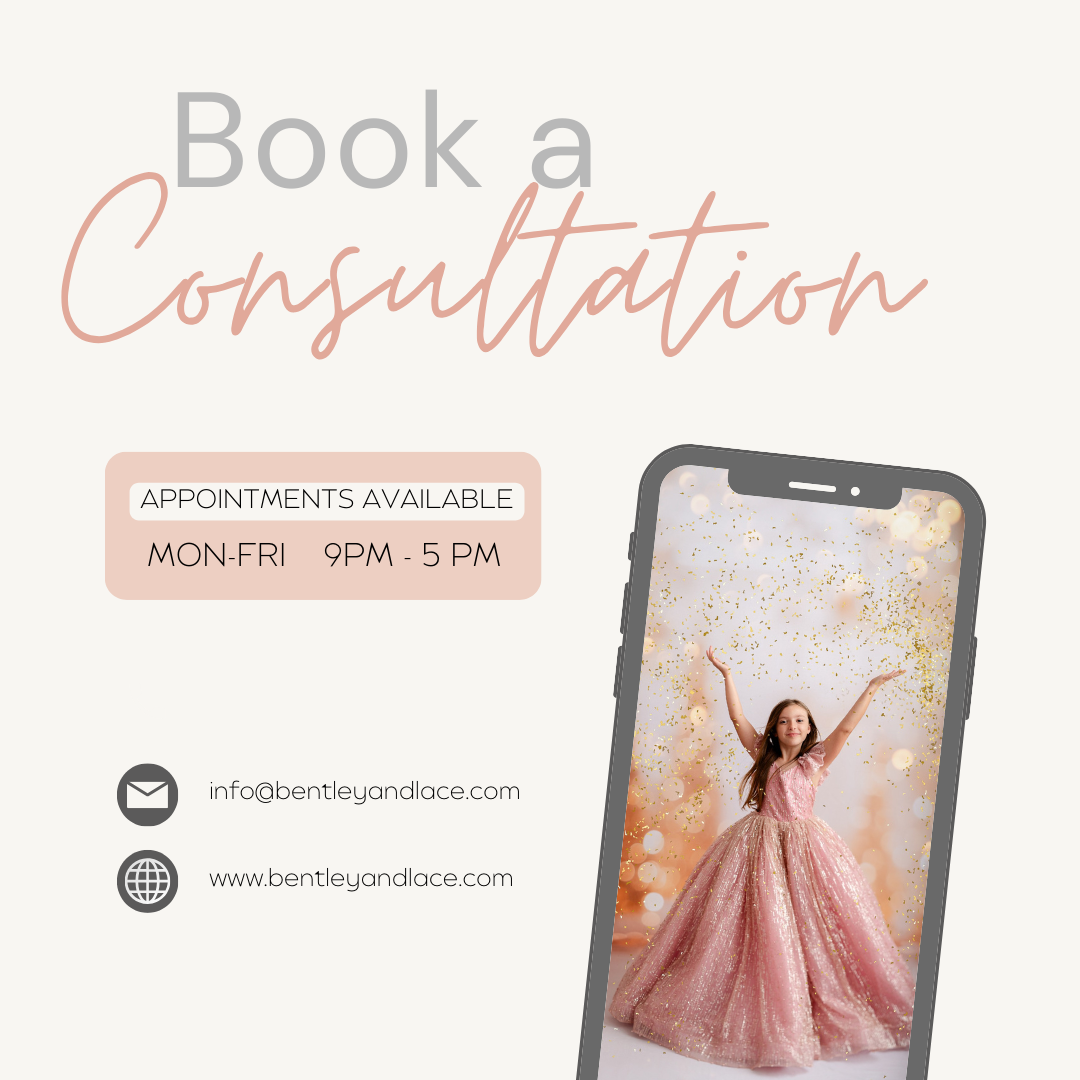 Virtual gown tour and phone consultations for rentals and special occasion gowns, offering personalized assistance and an exclusive look at our luxurious collection from the comfort of your home.