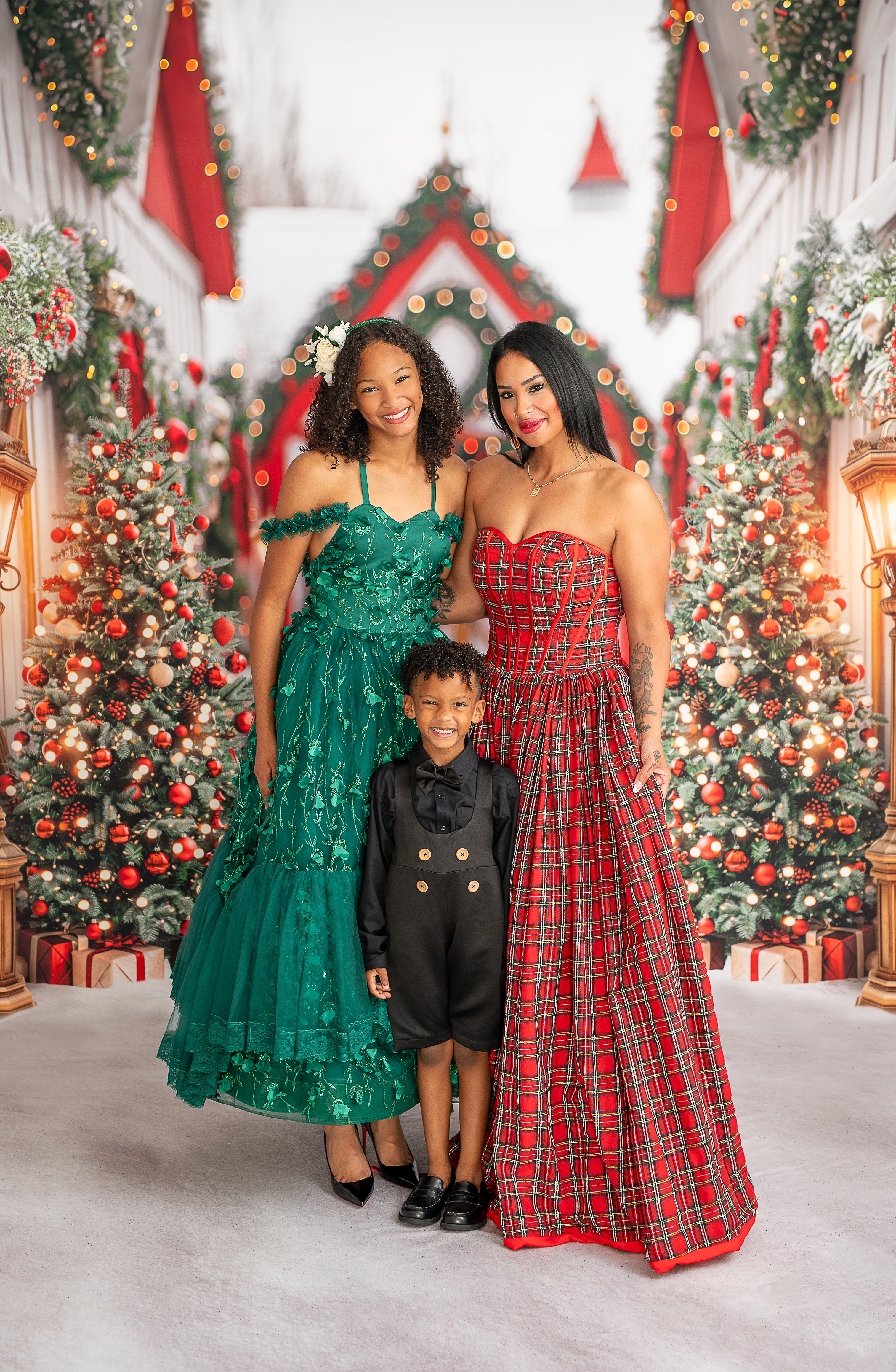"Darling Plaid" Plaid-Red Floor Length Dress - (ADULT 4-10)