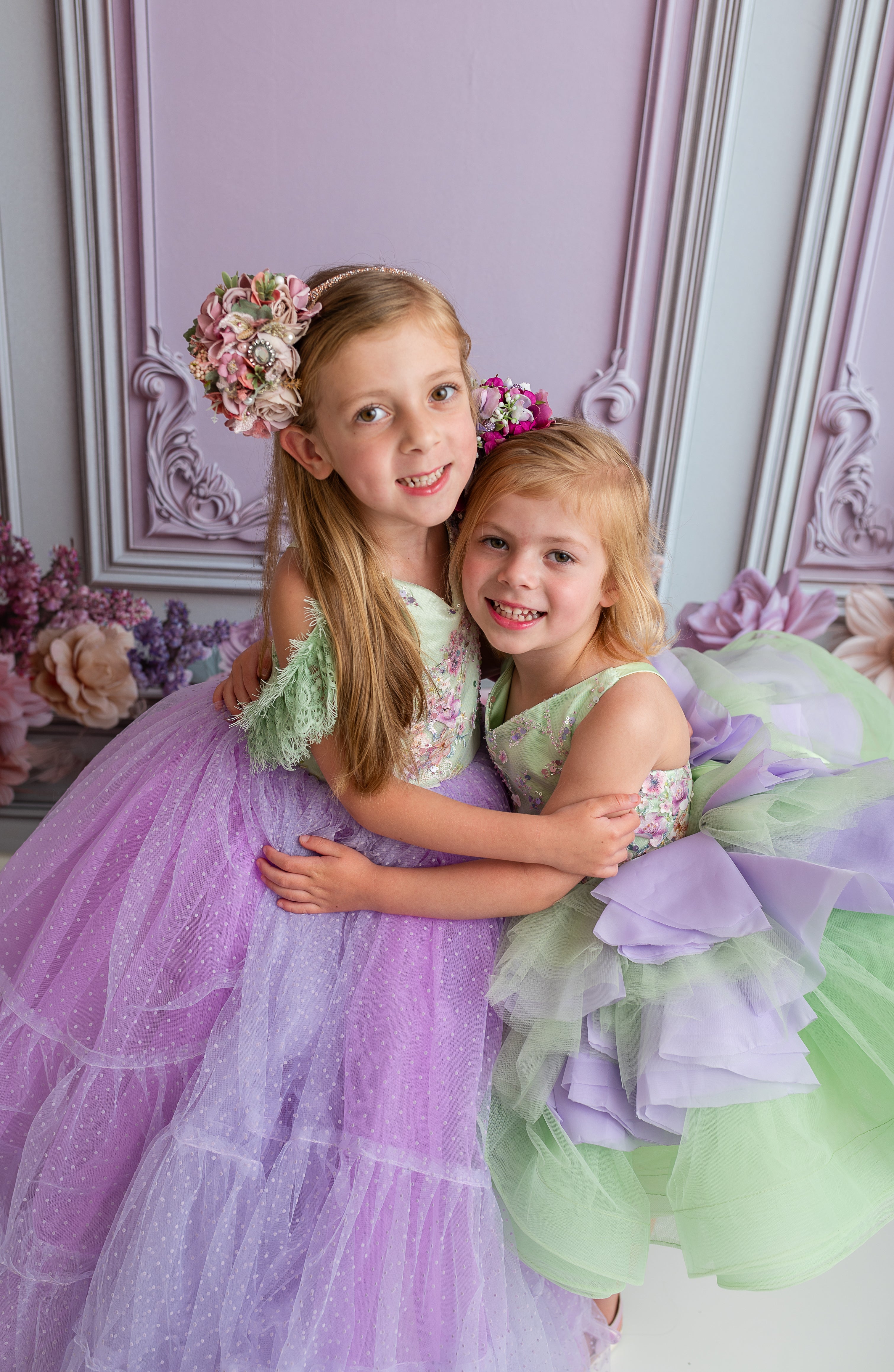 "Meadow Mist " - Petal length dress ( 4 Year - Petite 7)