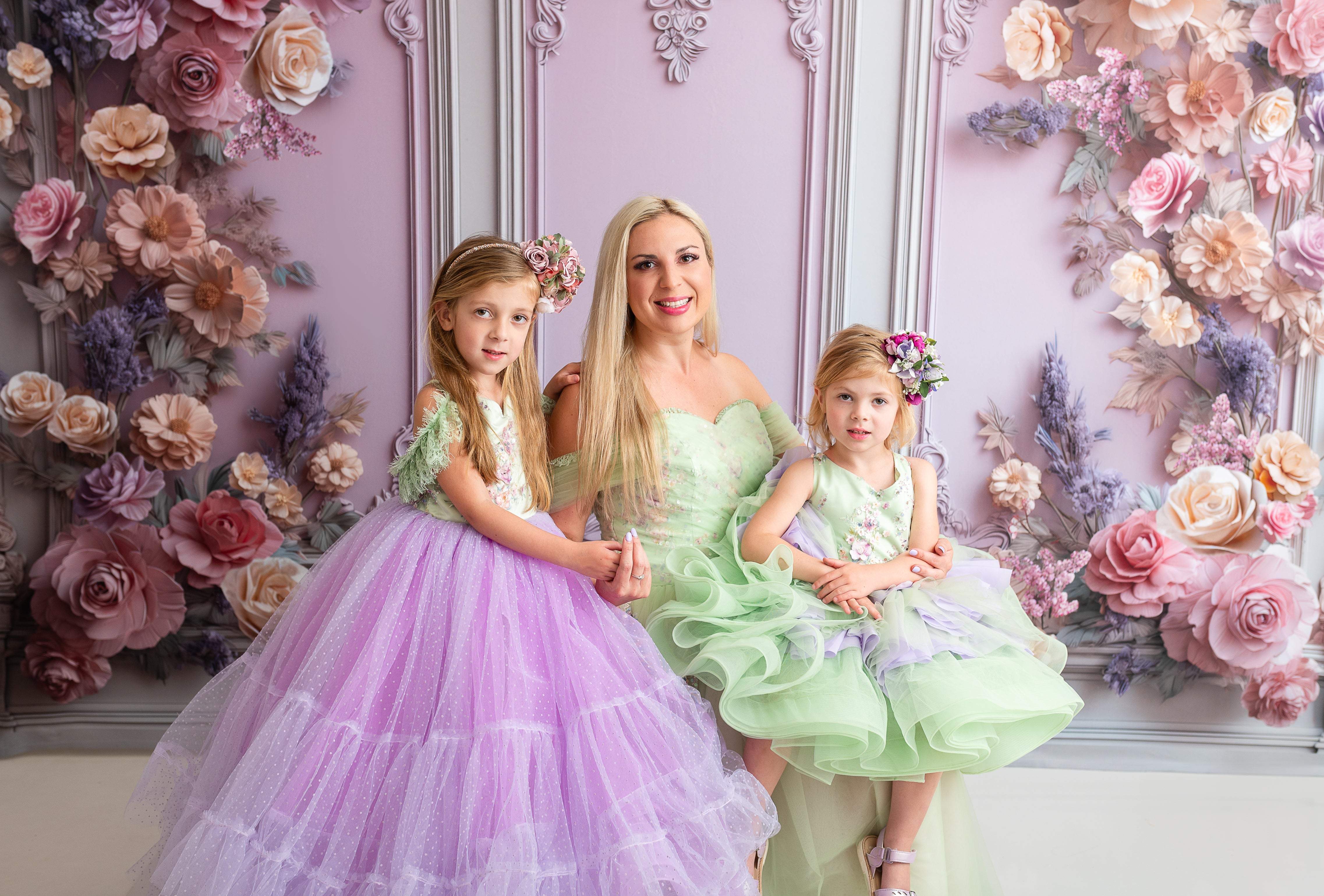 "Meadow Mist " - Petal length dress ( 4 Year - Petite 7)