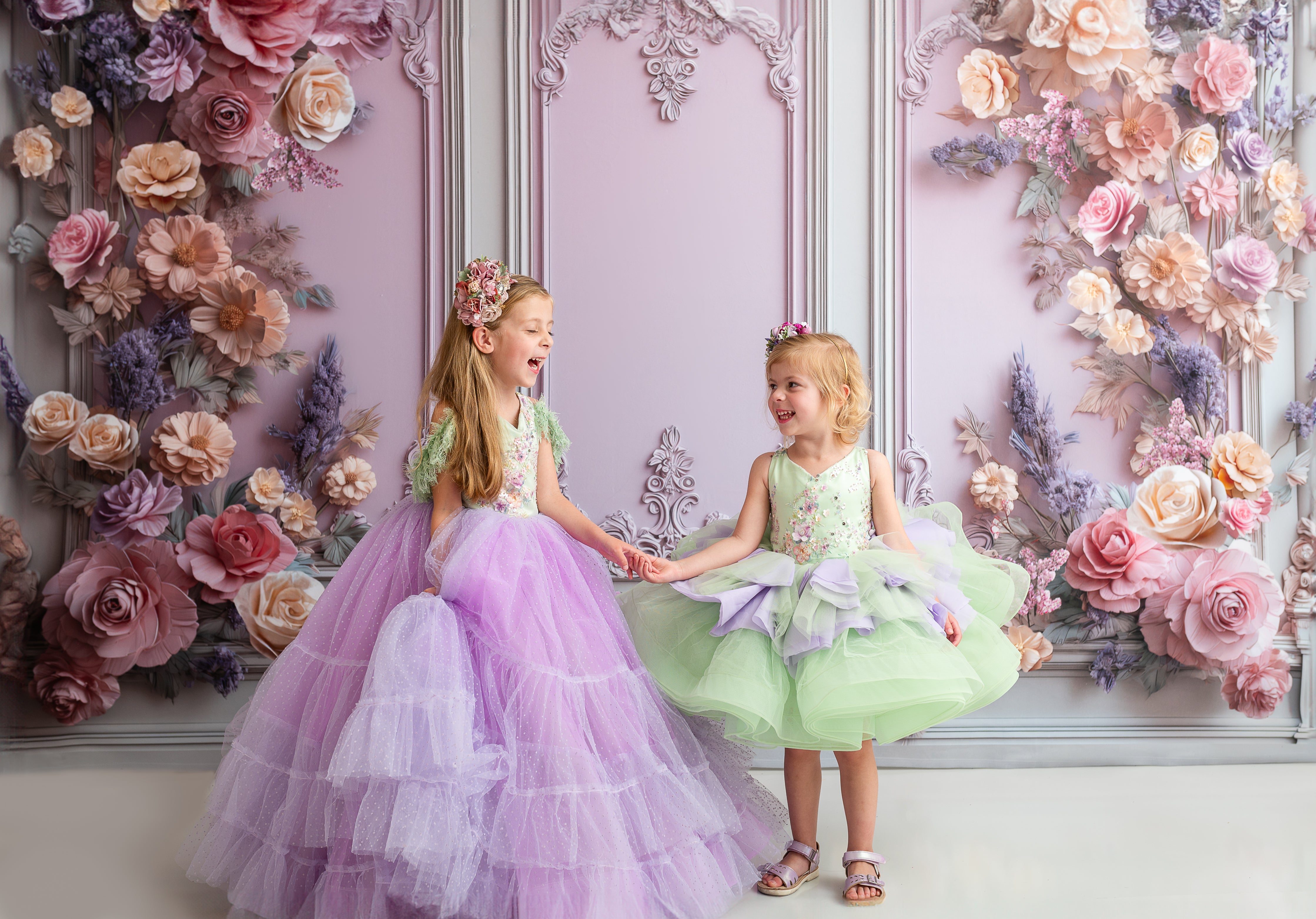 "Meadow Mist " - Petal length dress ( 4 Year - Petite 7)