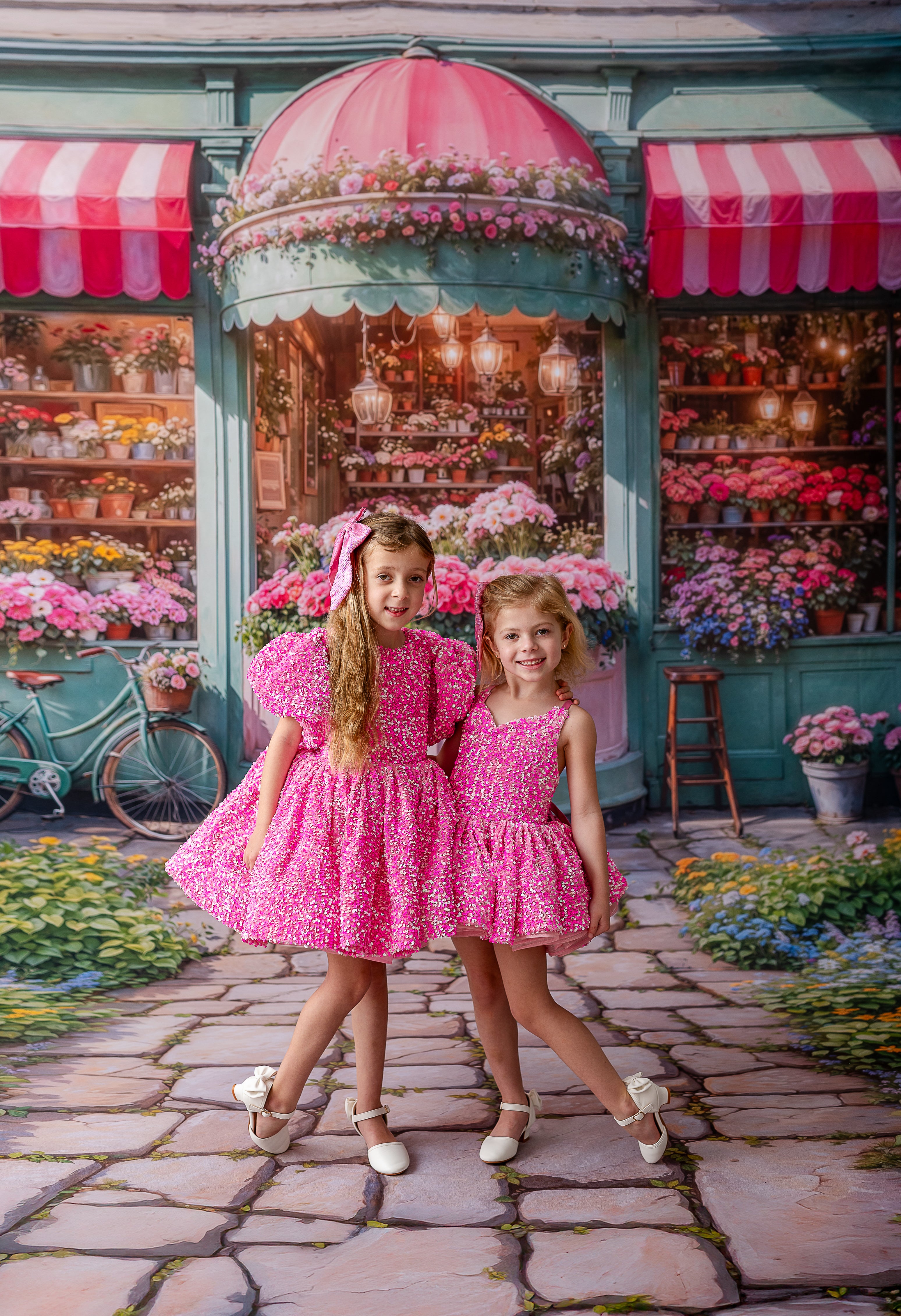 Chic and stylish, this pink and purple sequin dress is ideal for special occasions and photoshoots.