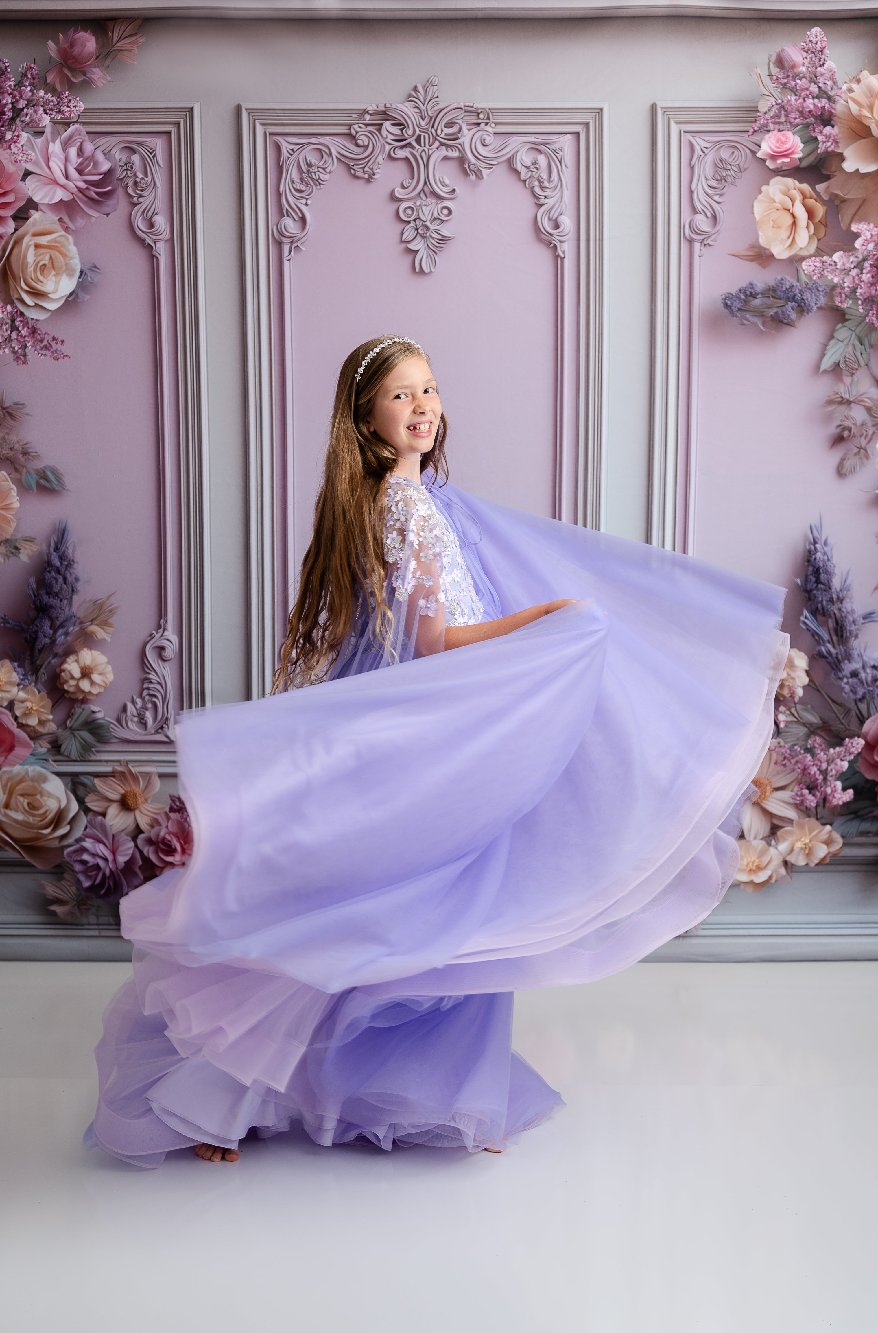 lavender gown with twirl factor