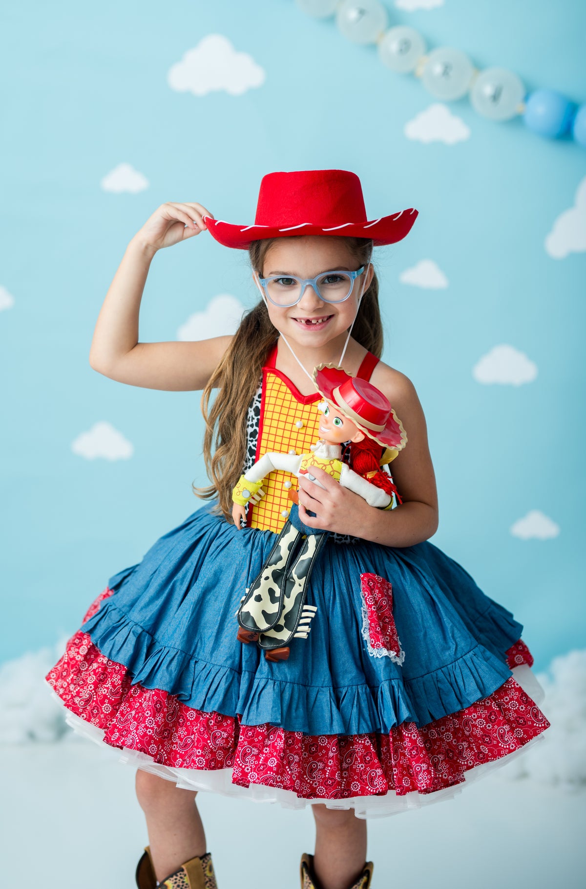 “You’ve Got a Friend” Western Twirl Dress Rental | Dress + Detachable Vest| Fits 4Y–8Y