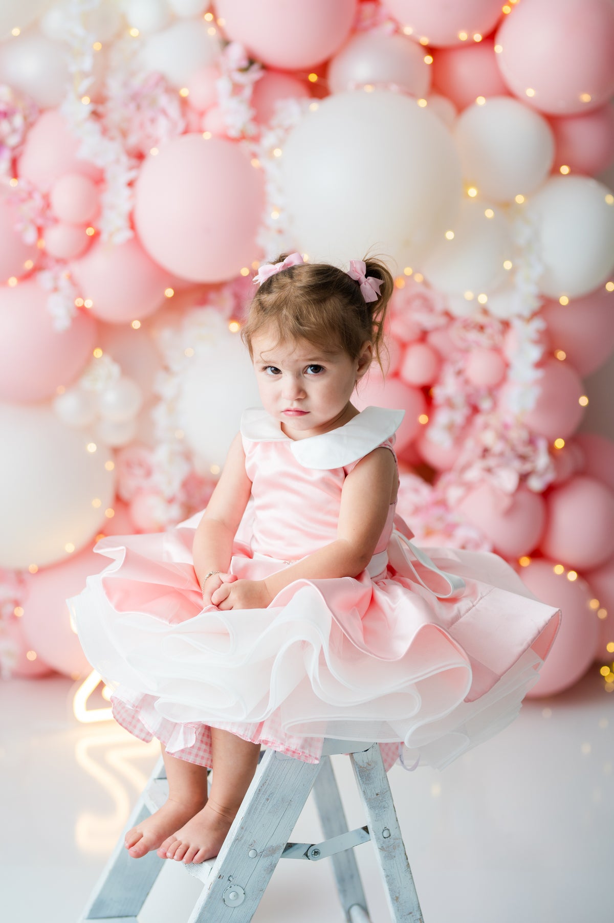 The Rosalie | Pink Gingham Bow Reversible Twirl Dress Rental | Fits 2Y-4Y
