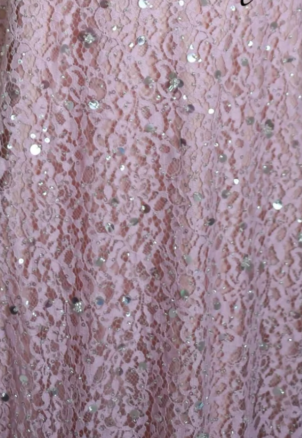REMNANT PINK LACE sequin details