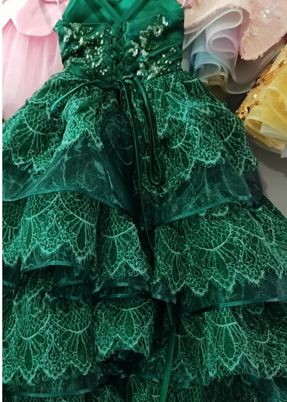 UPGRADE TO A FLOOR LONG CASCADE GOWN WITH LACE