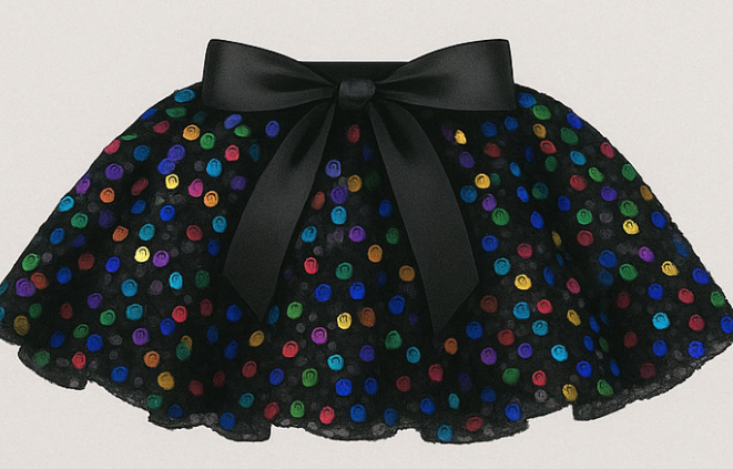Custom Detachable Wrap Sequin Skirt