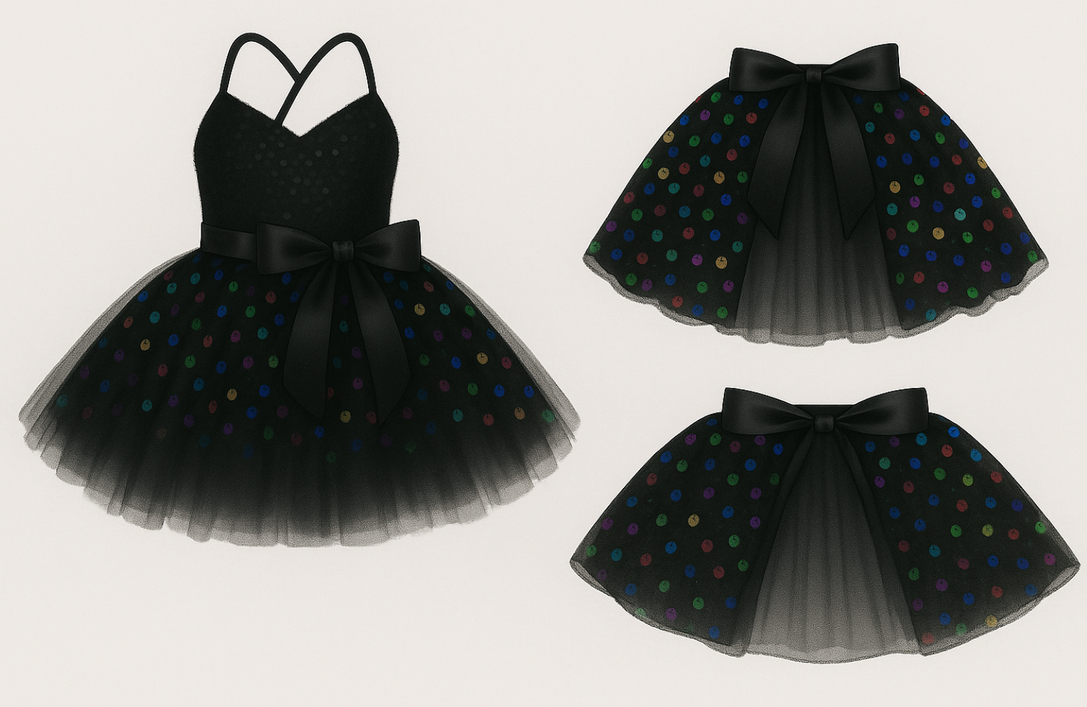 Custom Detachable Wrap Sequin Skirt