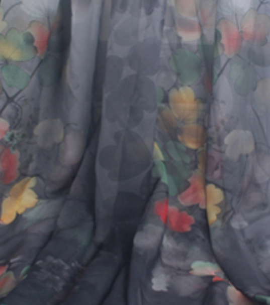 "Mystic Meadow" Chiffon Floor Length Gown - Choose your color: Editorial Dress, Couture Gown, Special Occasion Dress