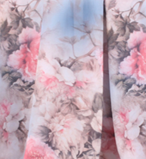 "Mystic Meadow" Chiffon Floor Length Gown - Choose your color: Editorial Dress, Couture Gown, Special Occasion Dress