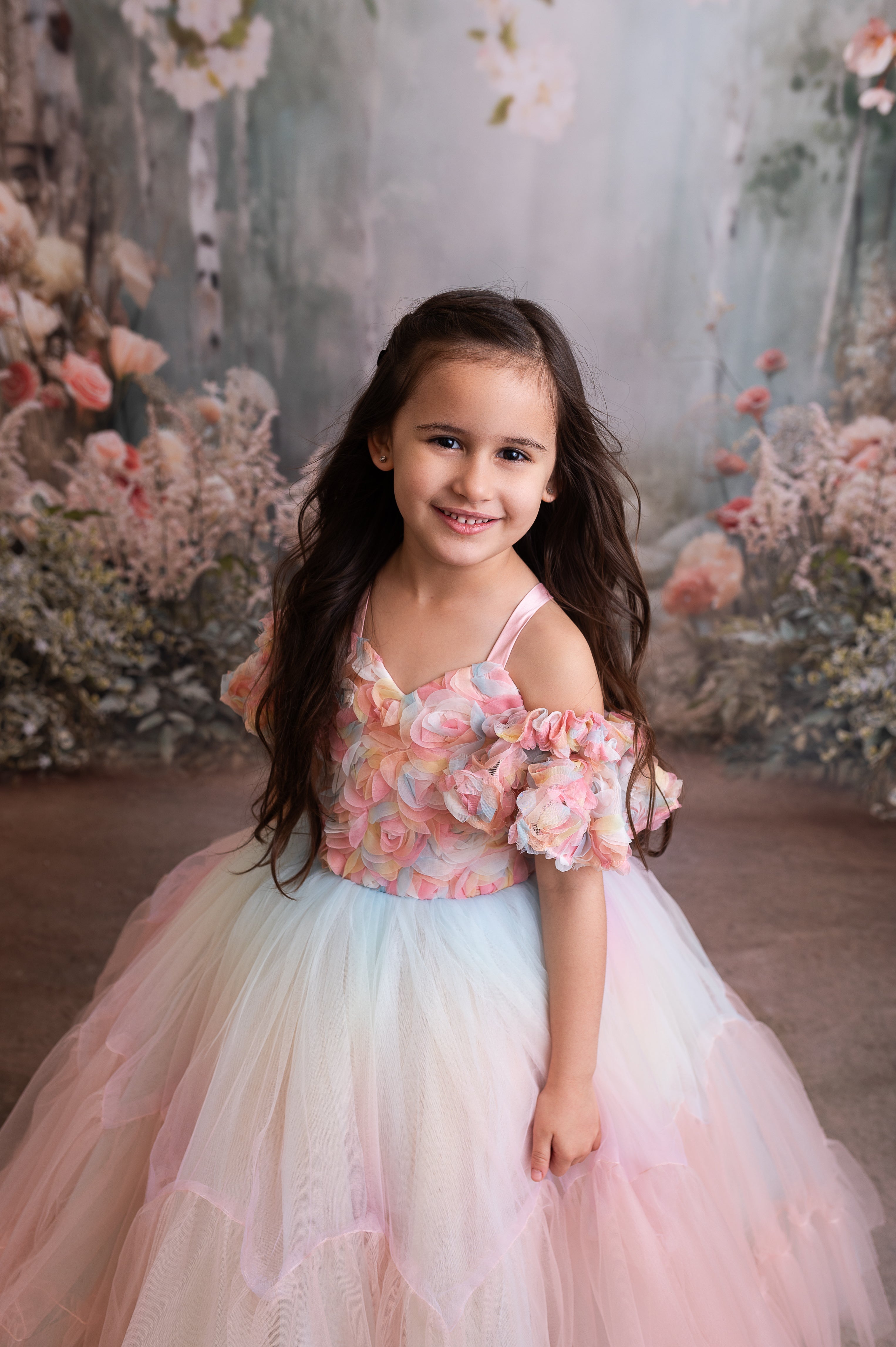 Sunshine Bouquet -Toddler floor long gown (3 year- 4 year)