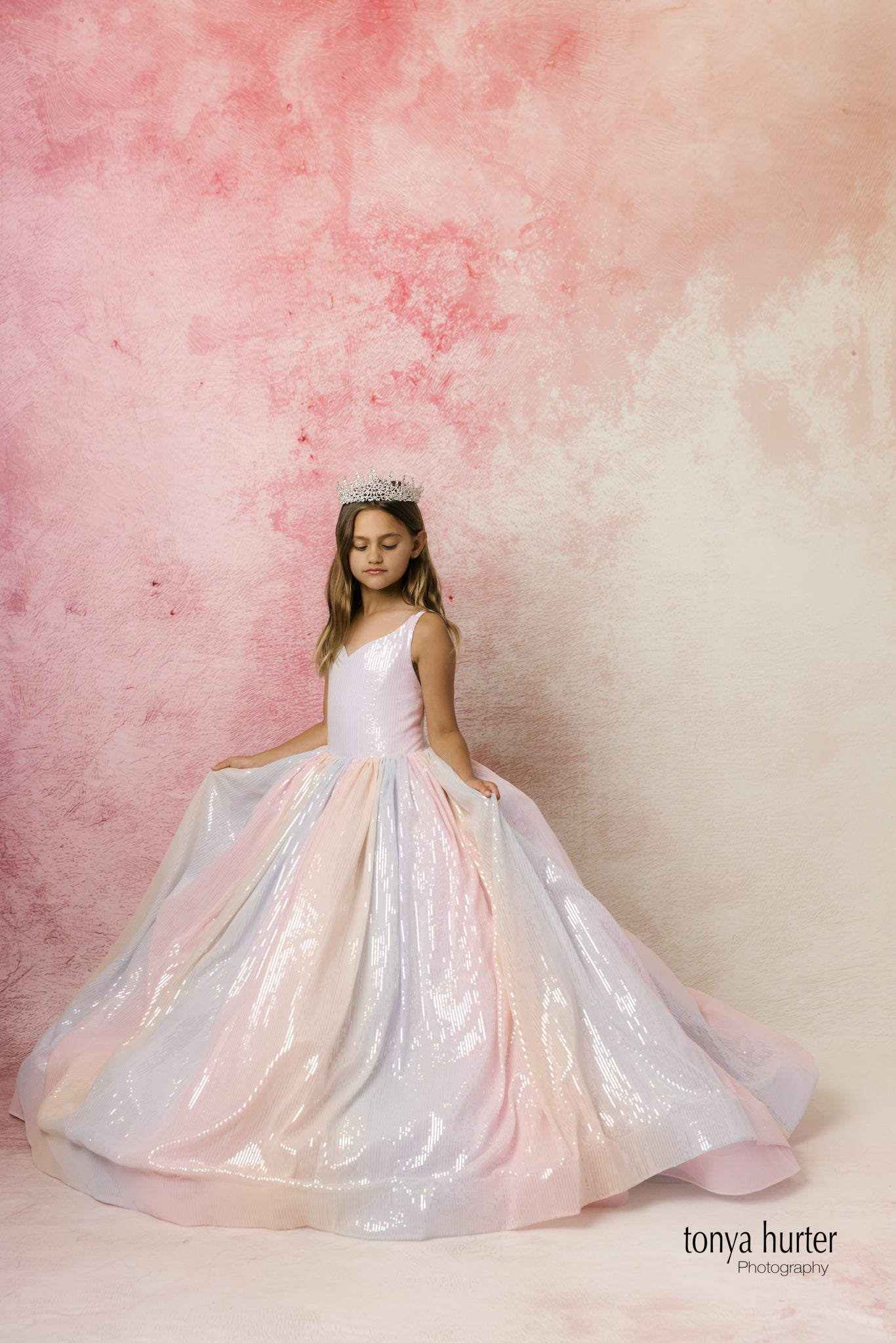Aurora Gleam - Floor Length Gown with Detachable Tulle Sleeves (9-10 Years)