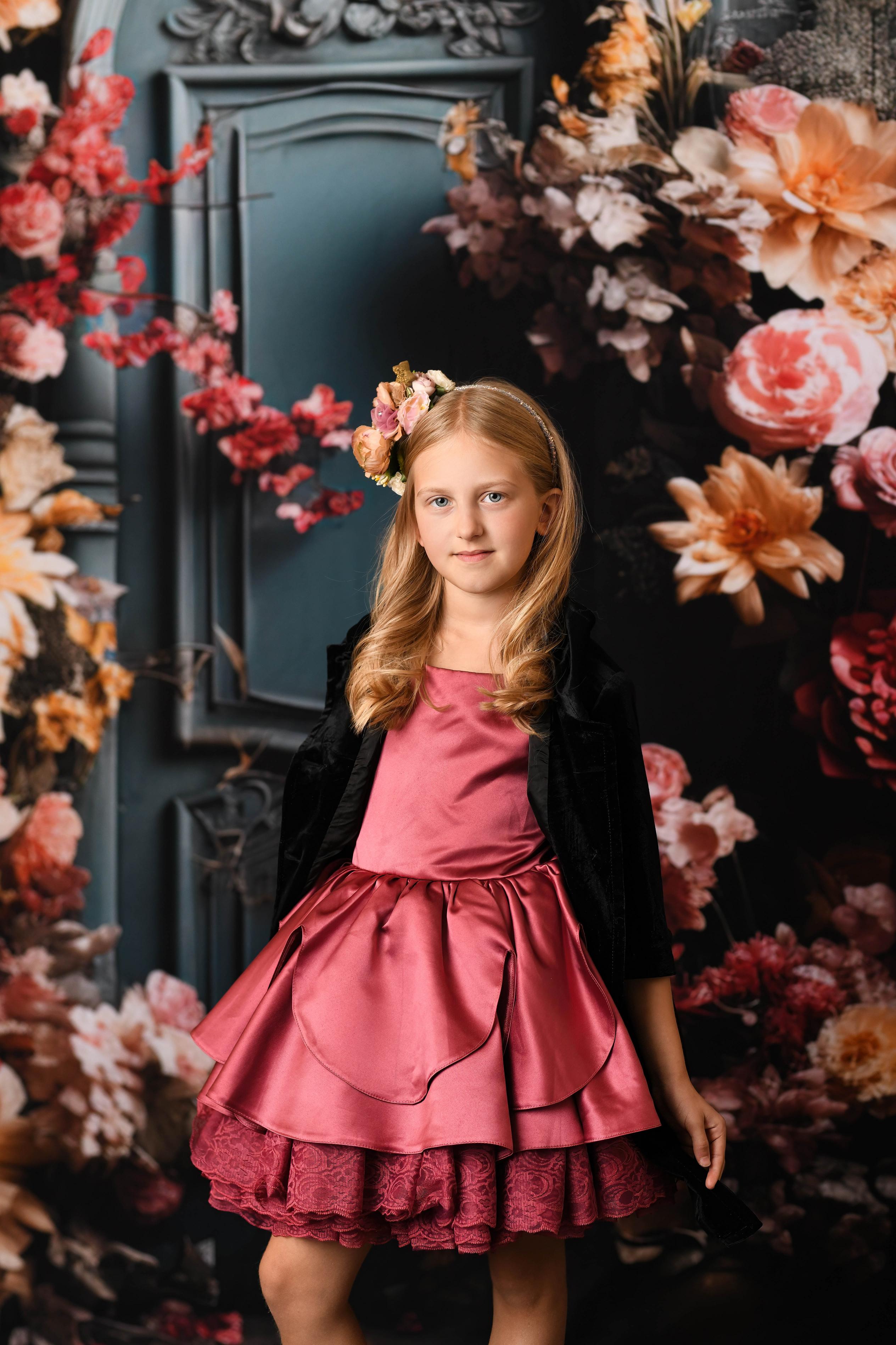 "Camila" - 2 petal length dress + Jacket Set ( 5 Year - 7 Year)
