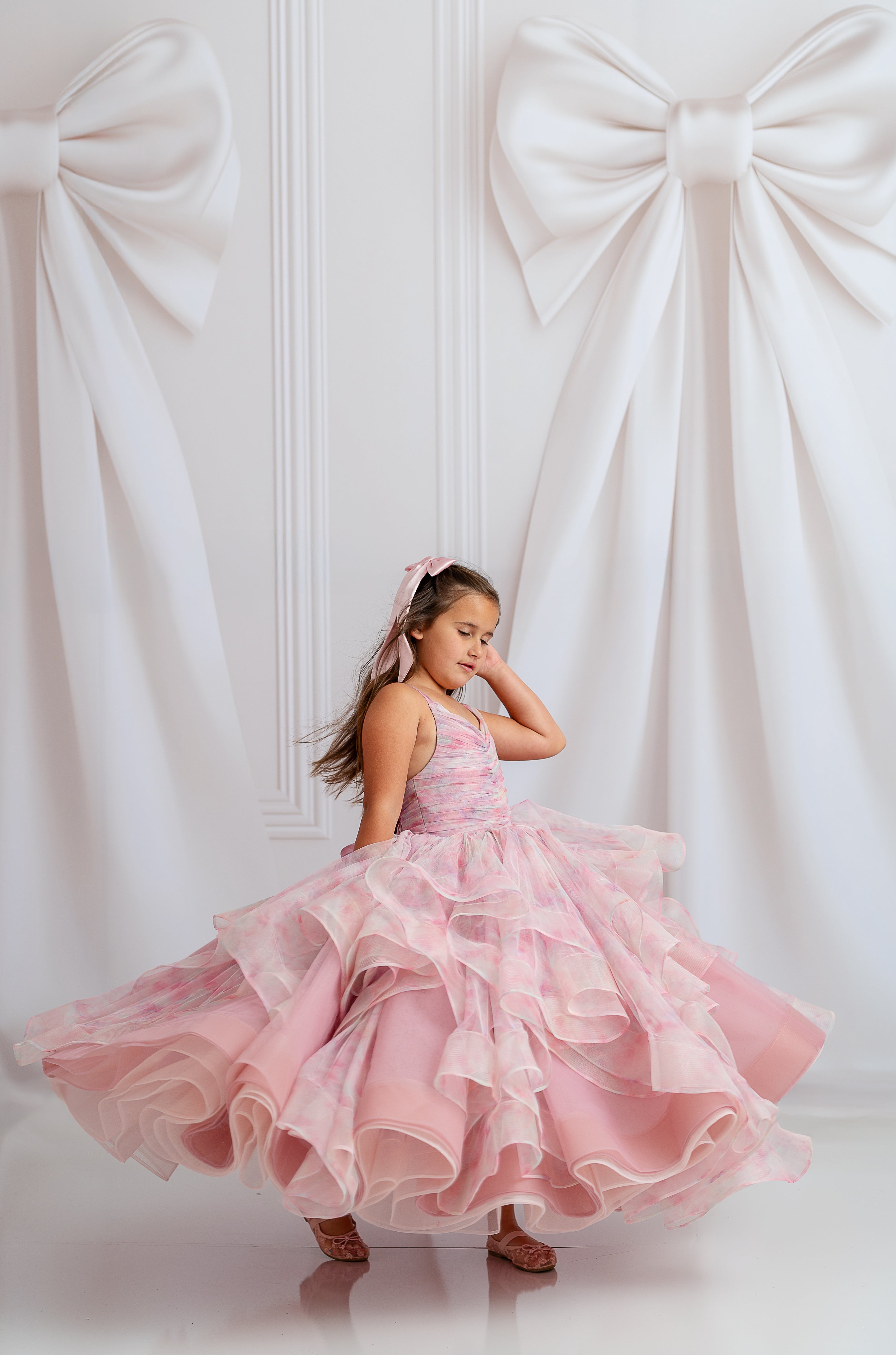 "Pastel Clouds Dress in dreamy shades of blush, lavender, and mint for a magical look"