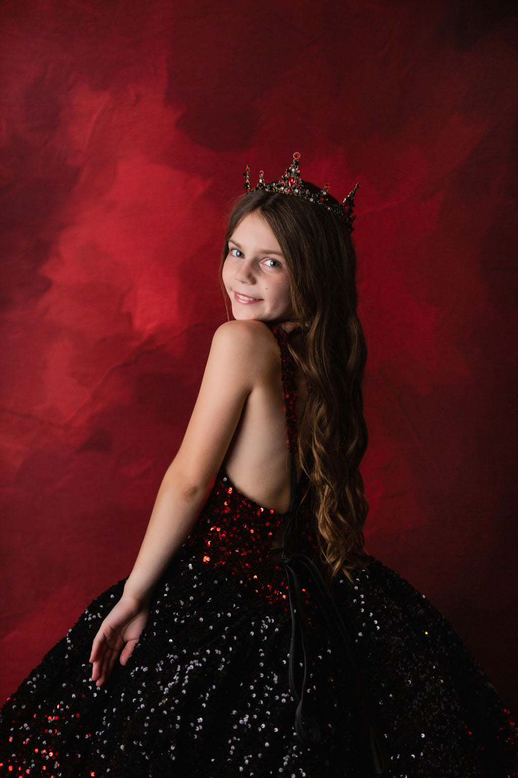 "Glam Statement" + detachable wristlets - Floor Length Gown - (8-10 year)