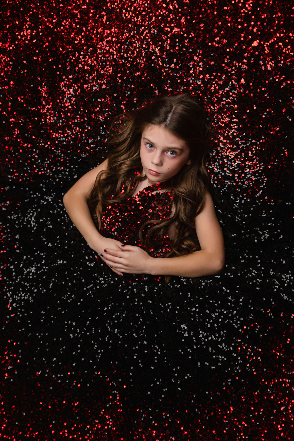 "Glam Statement" + detachable wristlets - Floor Length Gown - (8-10 year)