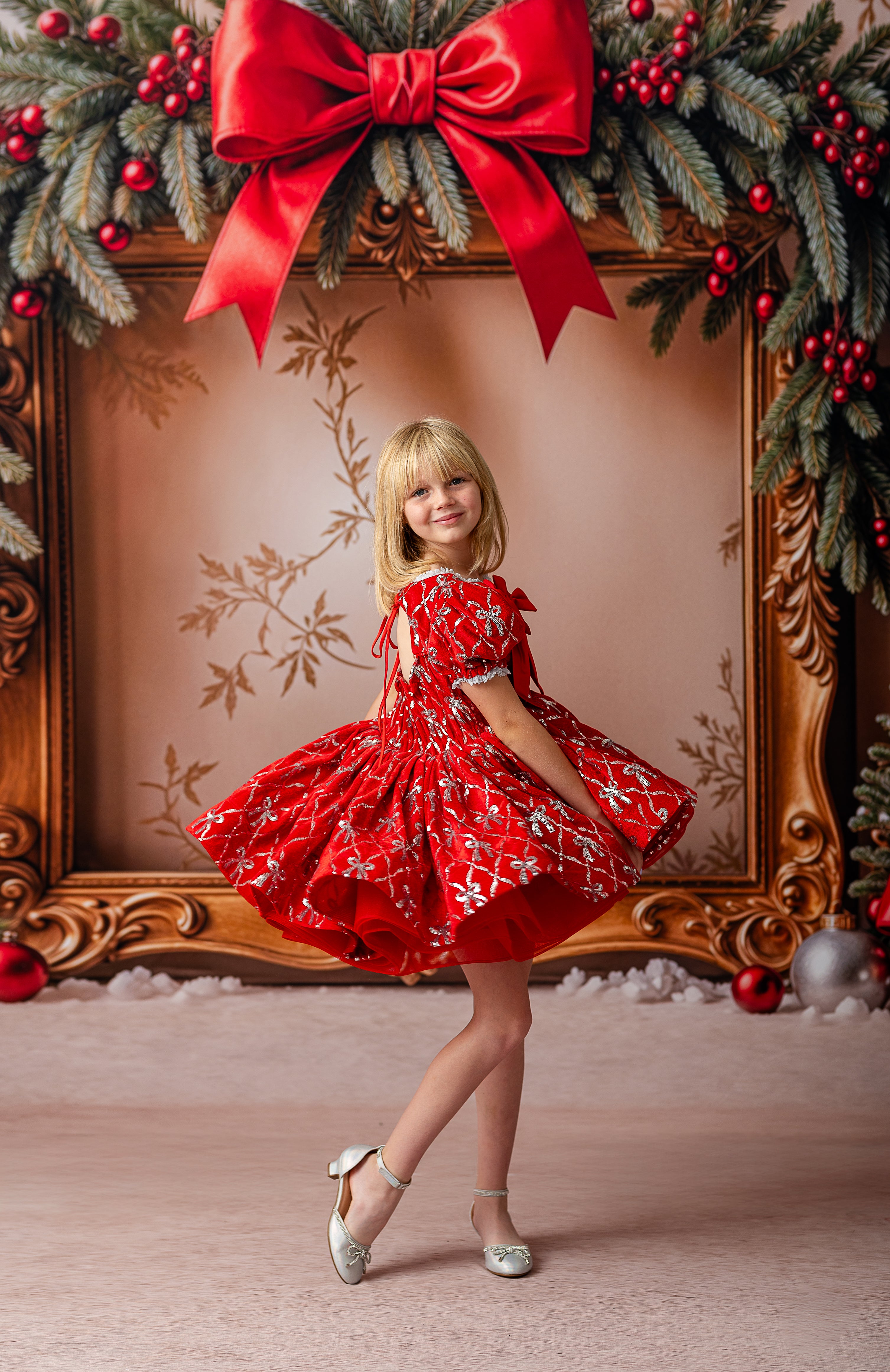 Velvet Whimsy Bows Dress + Hooded Cape -Pick color and fabric option. Editorial Dress, Couture Gown, Special Occasion Dress