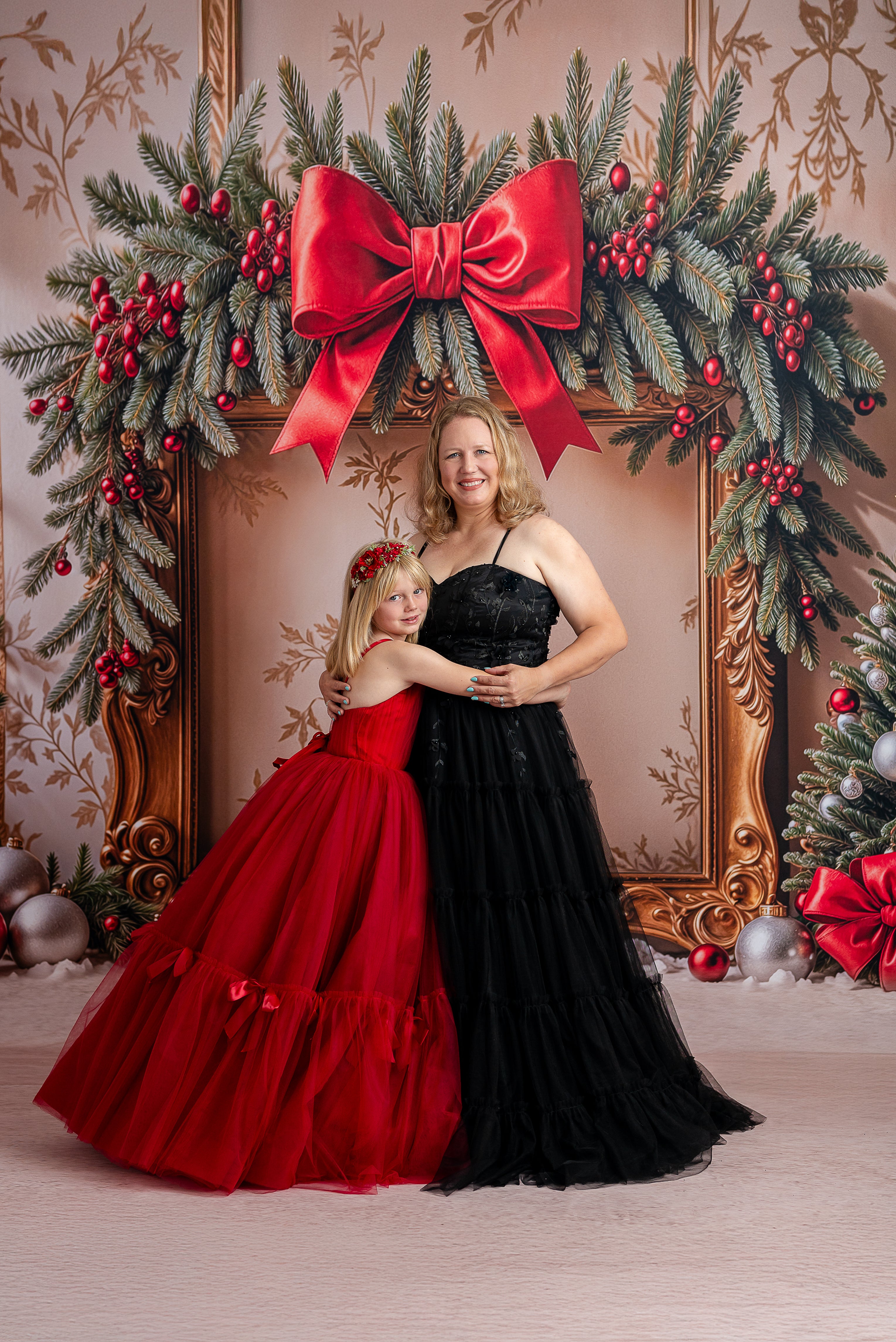 Bentley and Lace custom Bows of Grace gown with elegant, layered tulle