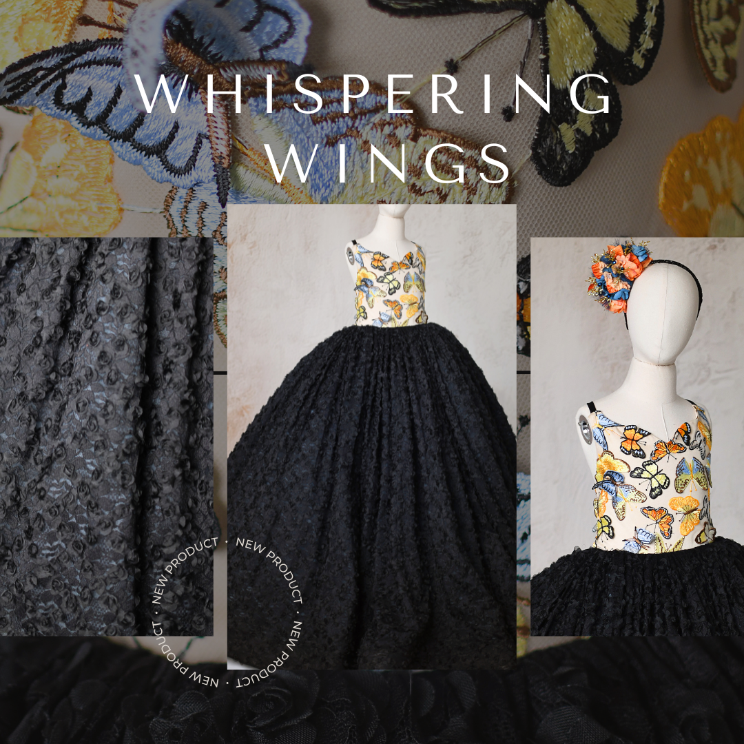 "Whispering Wings" Couture Butterfly - Floor Length Gown - (8 Years-10 Years)