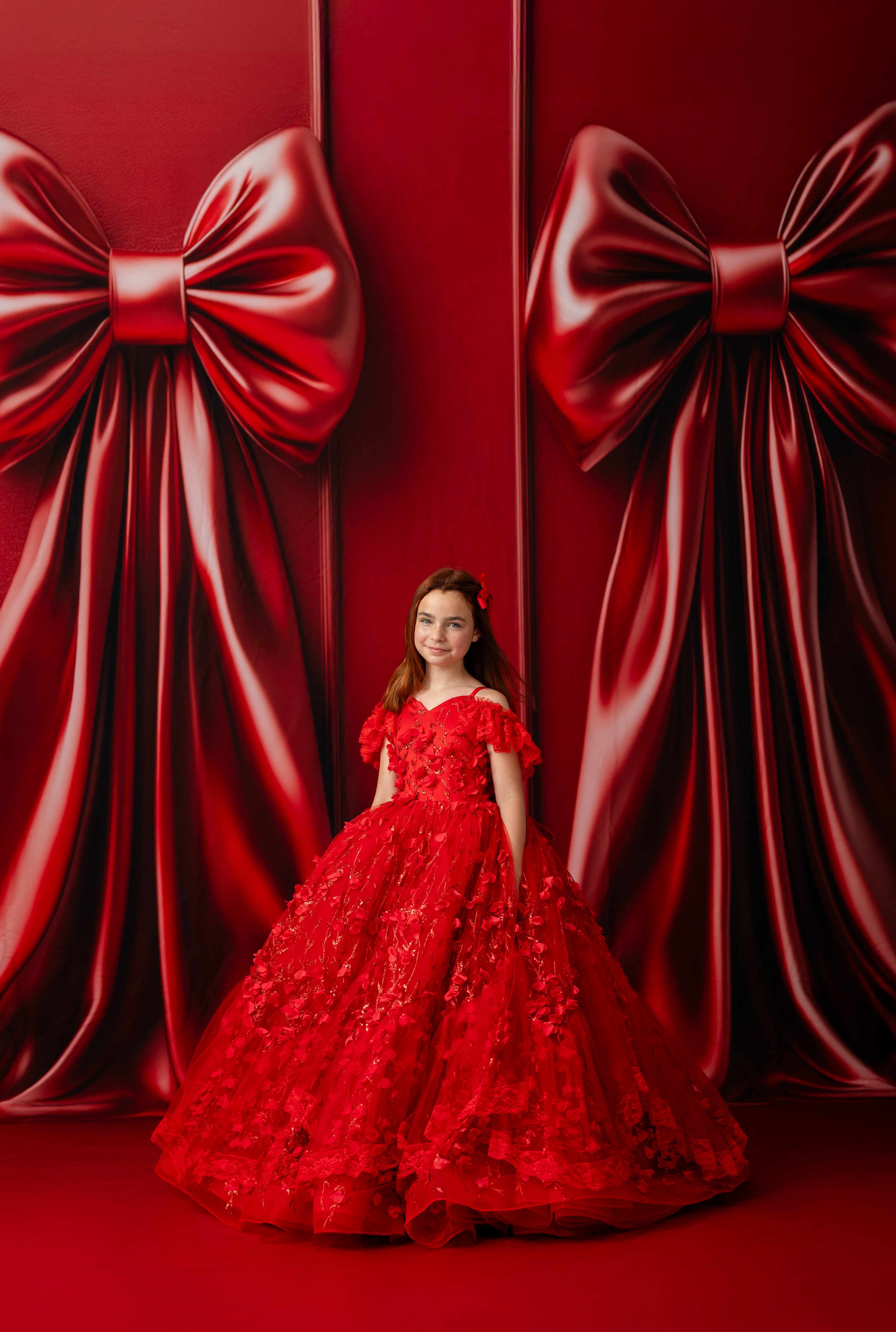 Sadie Vintage Gown styled for holiday fine art photography sessions with little dreamers; timeless session inspiration.