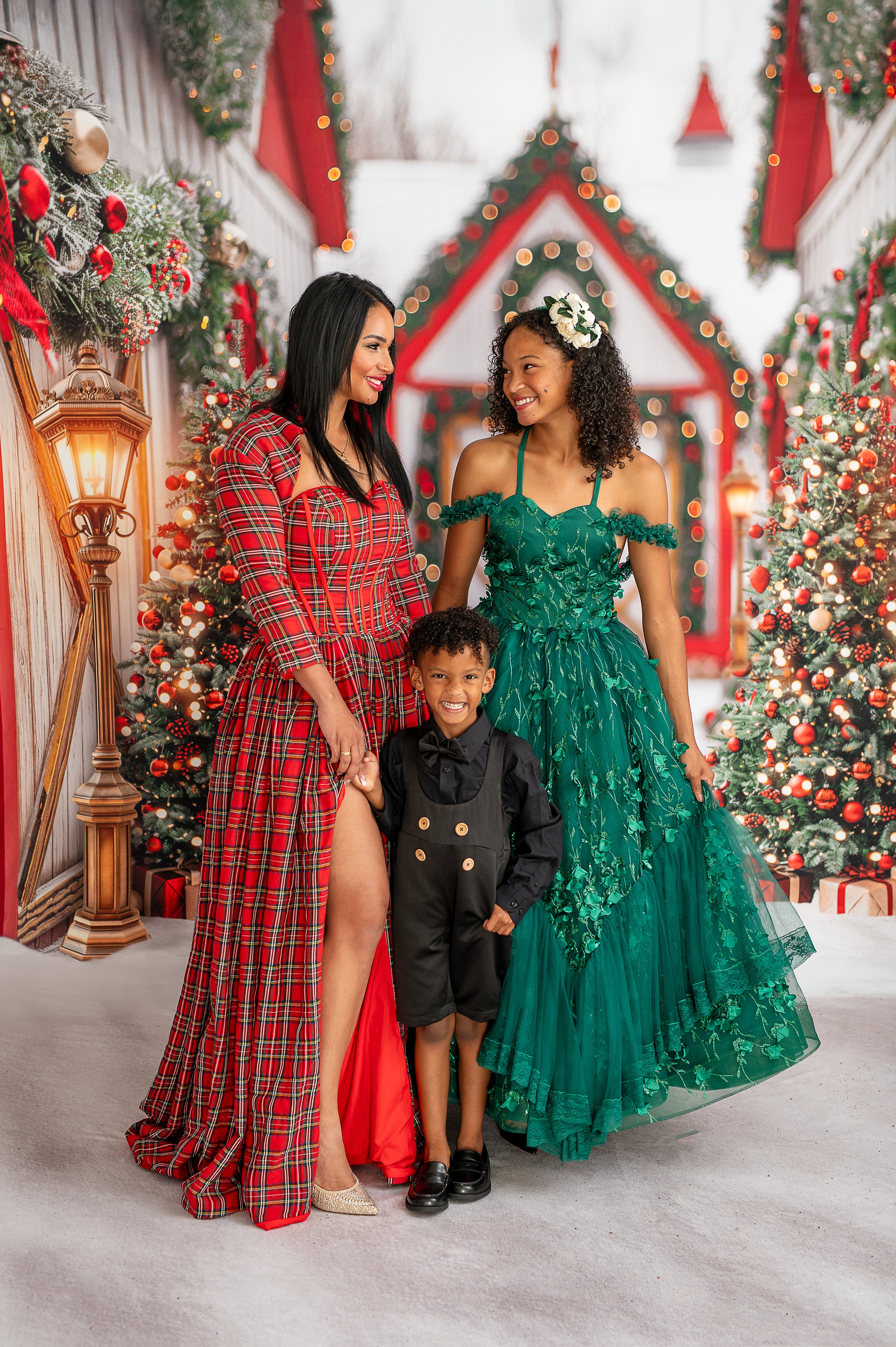 "Darling Plaid" Plaid-Red Floor Length Dress - (ADULT 4-10)
