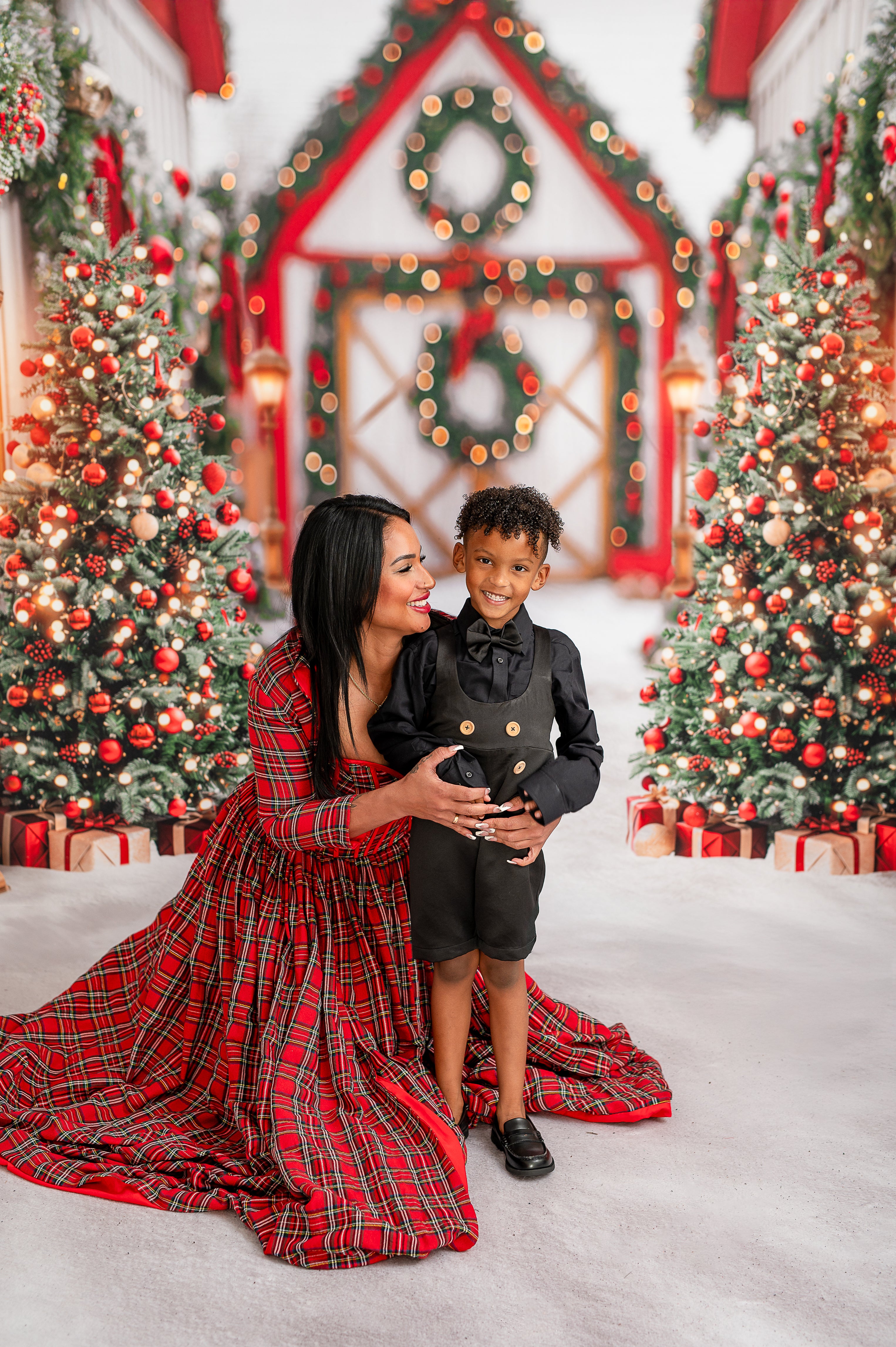 "Darling Plaid" Plaid-Red Floor Length Dress - (ADULT 4-10)