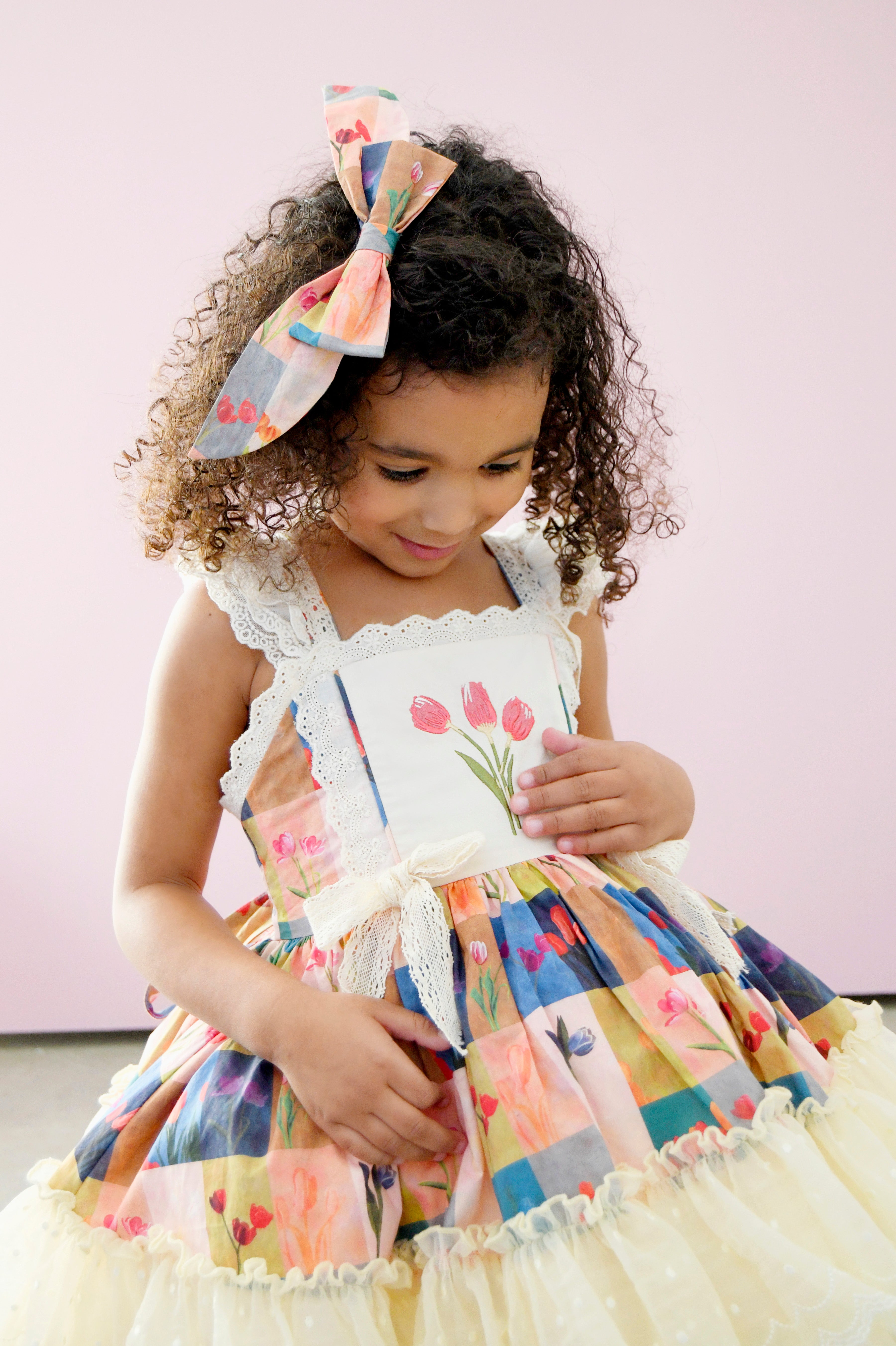 vintage-inspired children's dress, quality fabric, unique design, Texas-based, nationwide shipping.