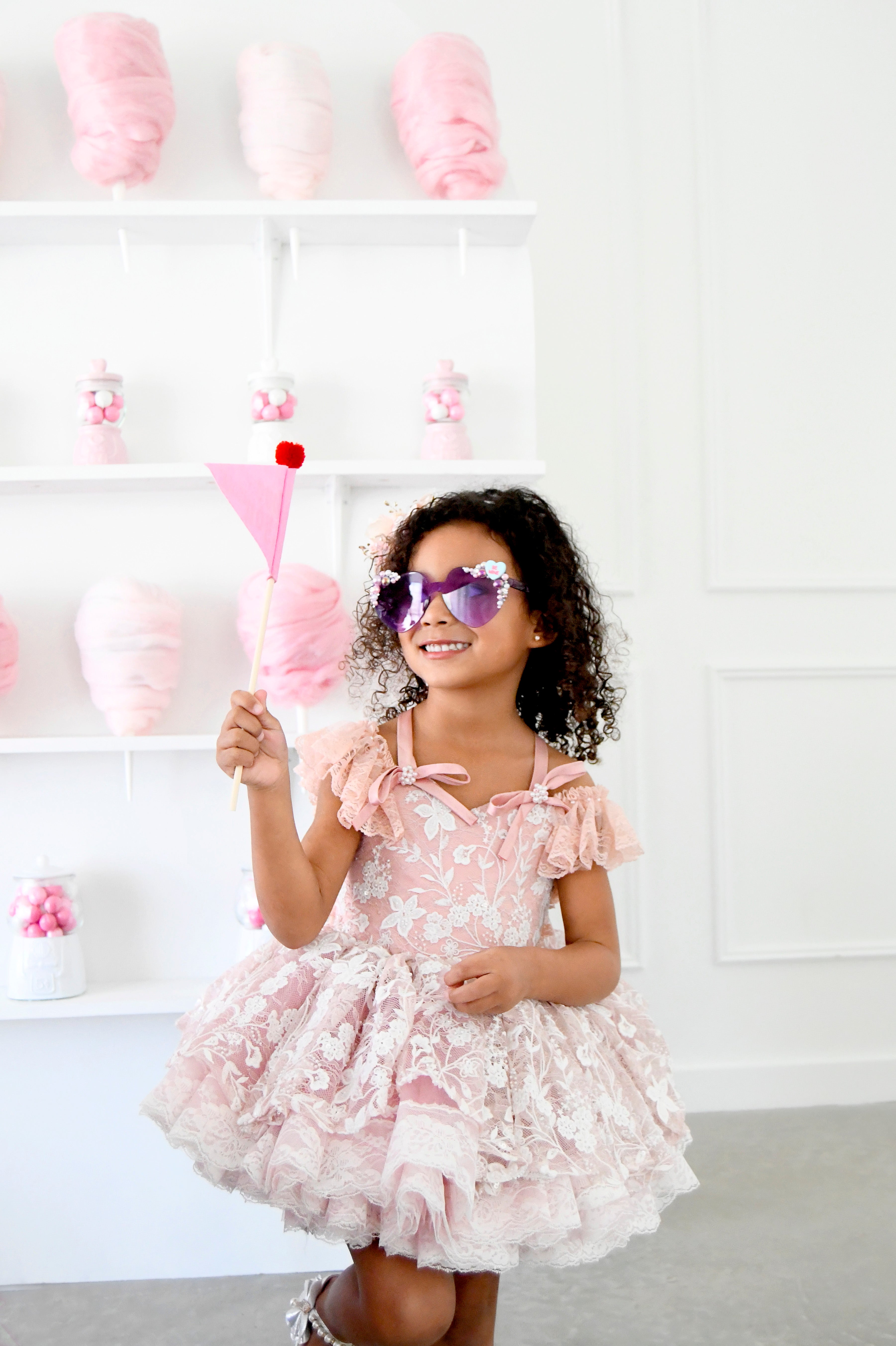 "Dentelle Rose" - Petal length dress+ Knee length Bloomer shorts ( 2 Year - Petite 4)
