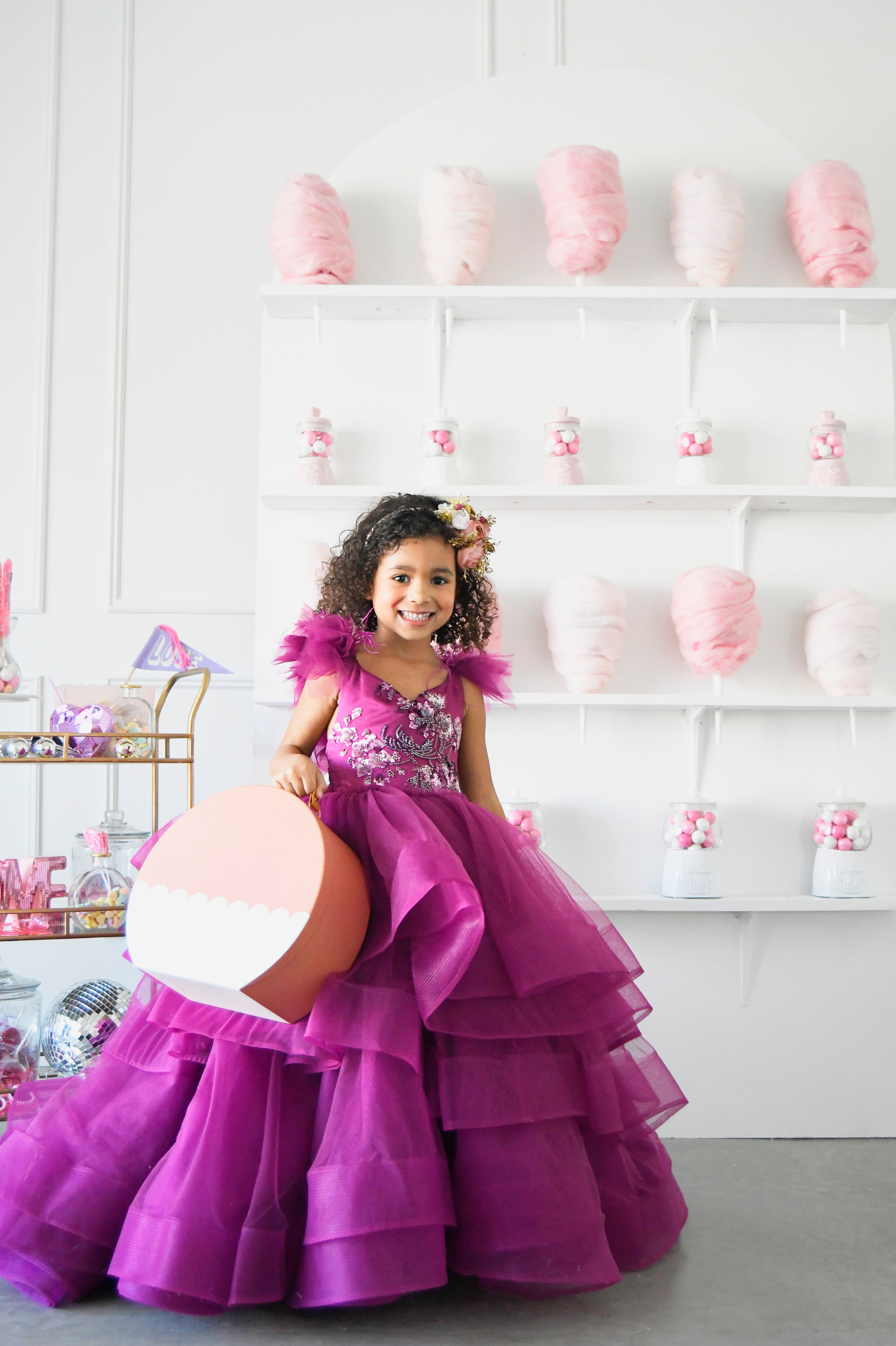 "Dazzling Merlot" -Toddler Floor Length Gown - (3-5 year)