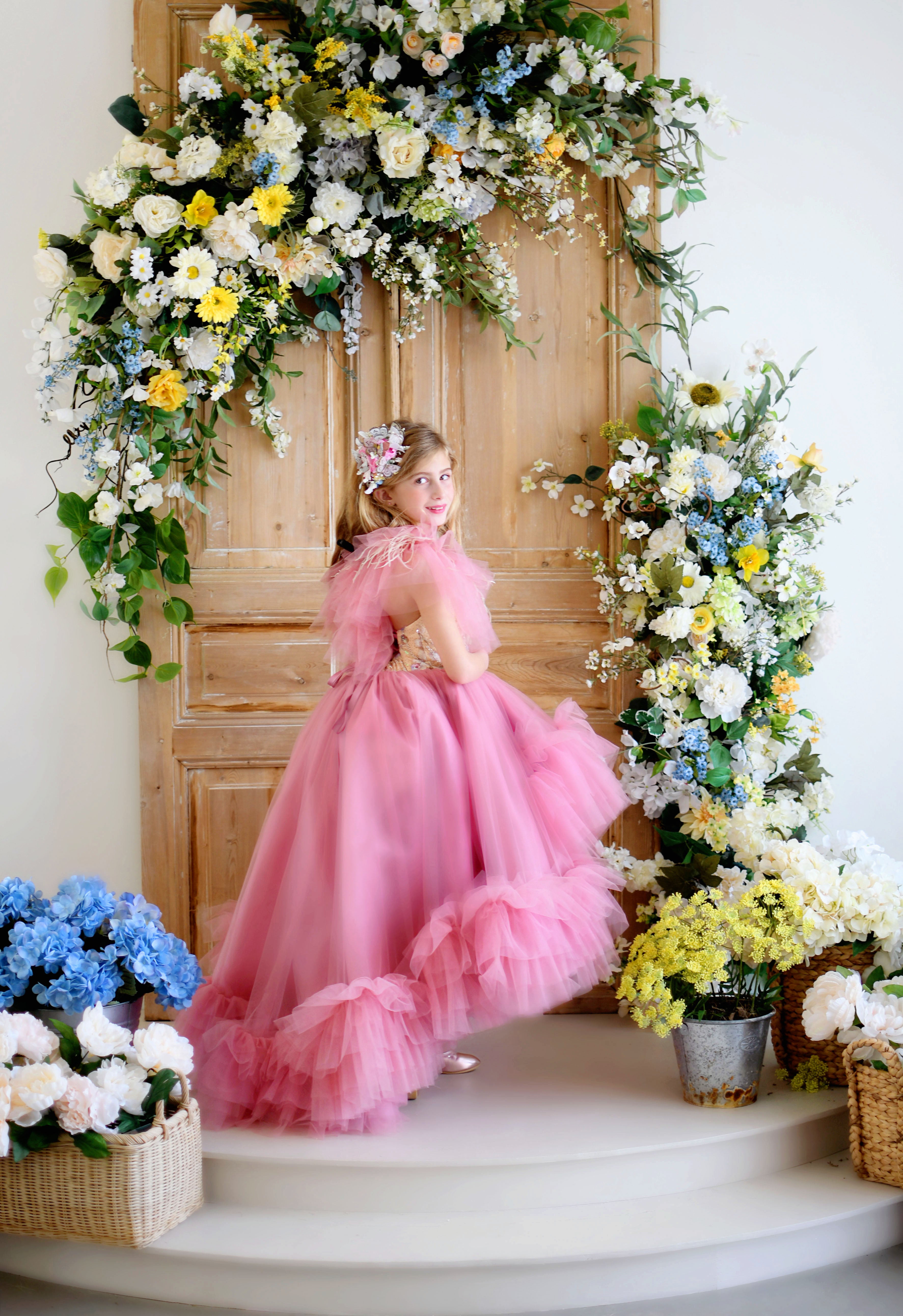 "Rose Printemp" - High Low Gown (Custom color options) Editorial Dress, Couture Gown, Special Occasion Dress