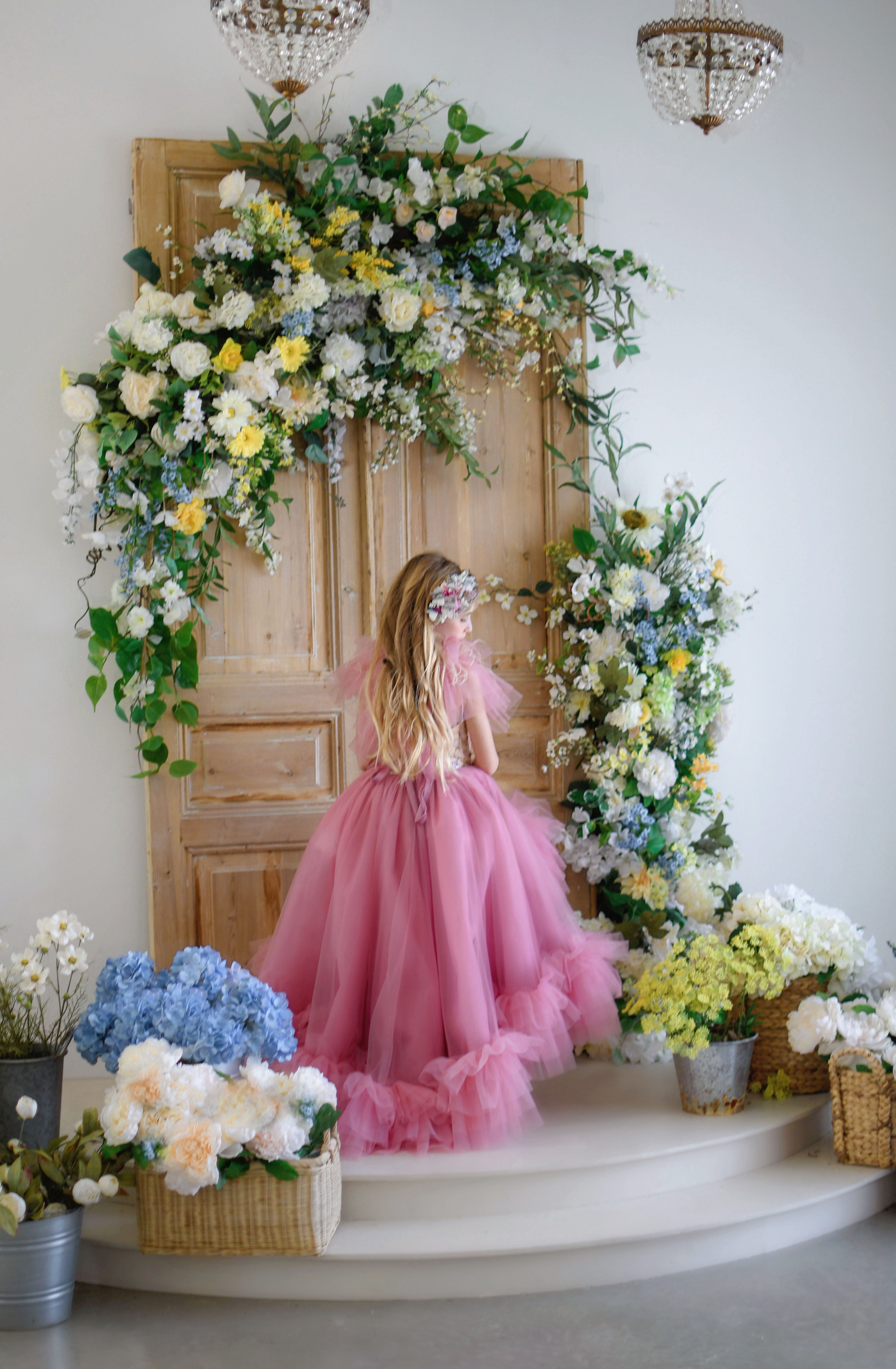 "Rose Printemp" - High Low Gown (Custom color options) Editorial Dress, Couture Gown, Special Occasion Dress