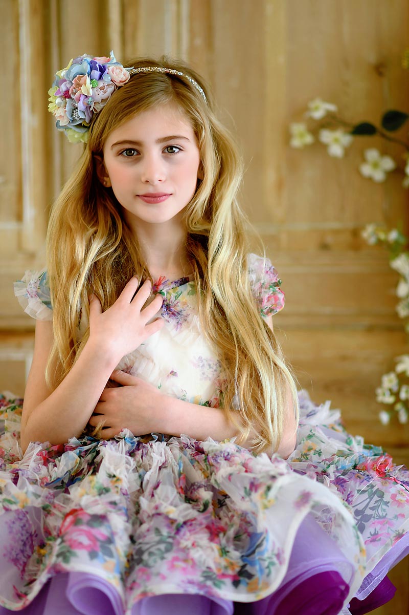 EXCLUSIVE LIMITED RELEASE GOWN - "MEADOW BLOOM" - Petal length dress ( 4 Year - 6 Year)